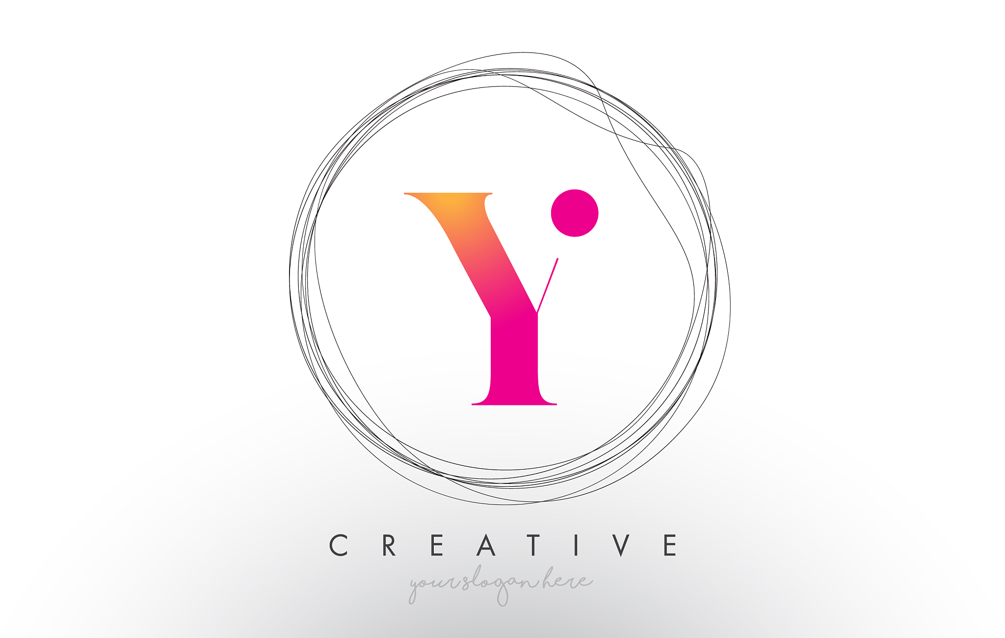 artistic y letter logo design with creative
