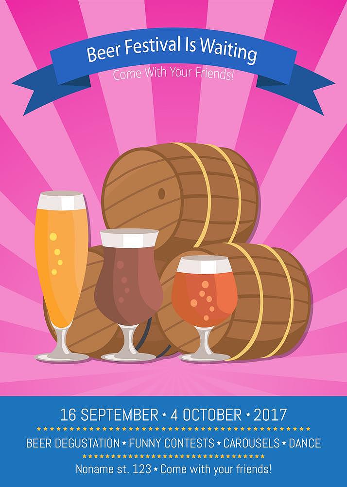 beer festival is waiting vector illustration.. beer festival is 