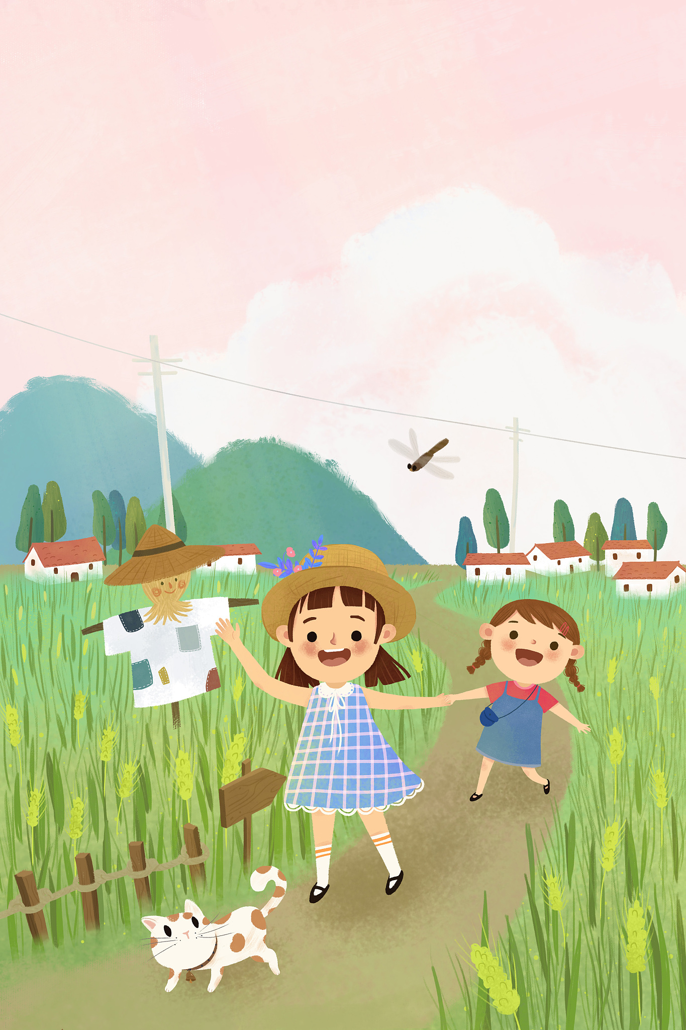 写一首诗描述农村田野小时候快乐时光