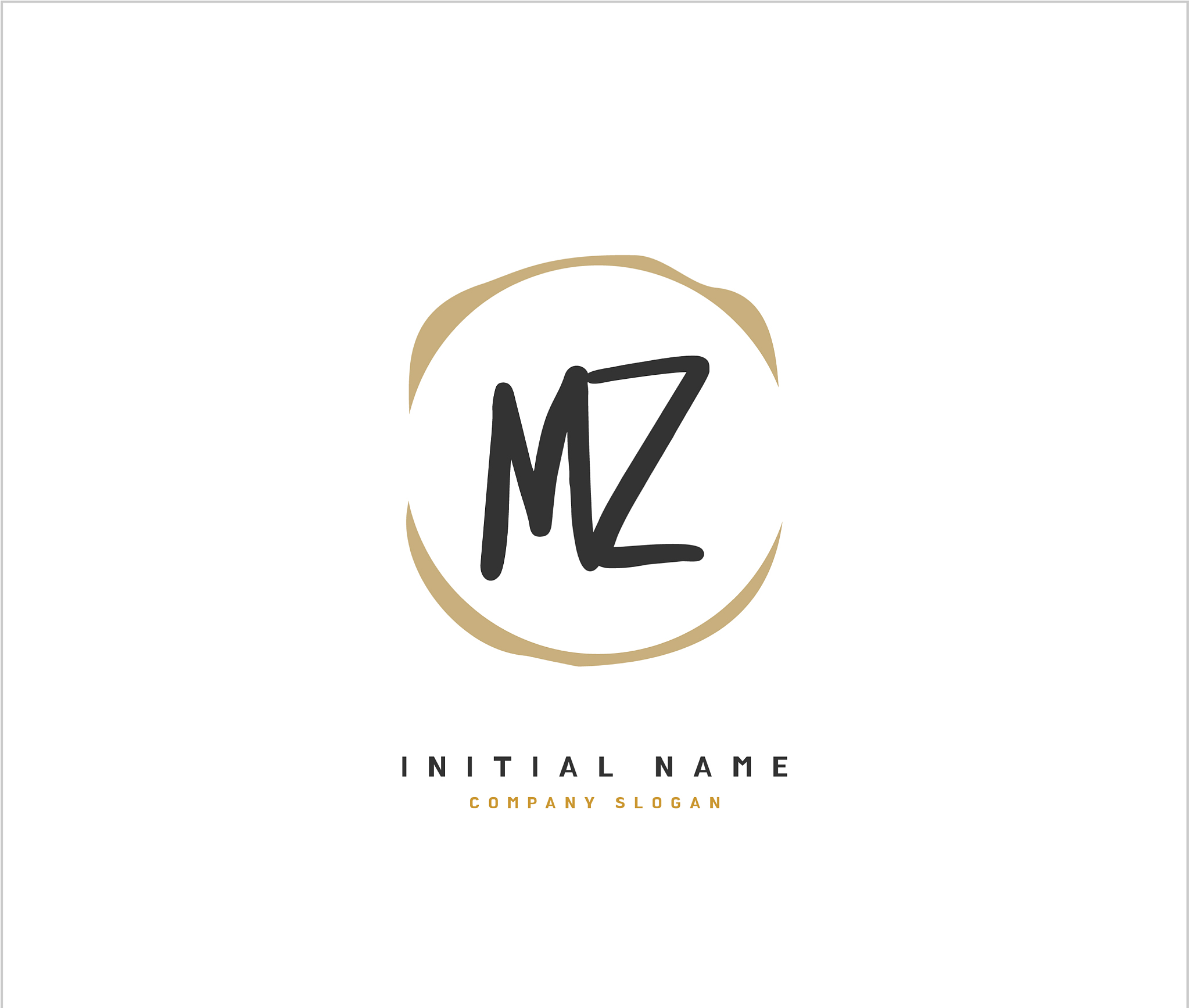 m z mz beauty initial logo handwriting logo of