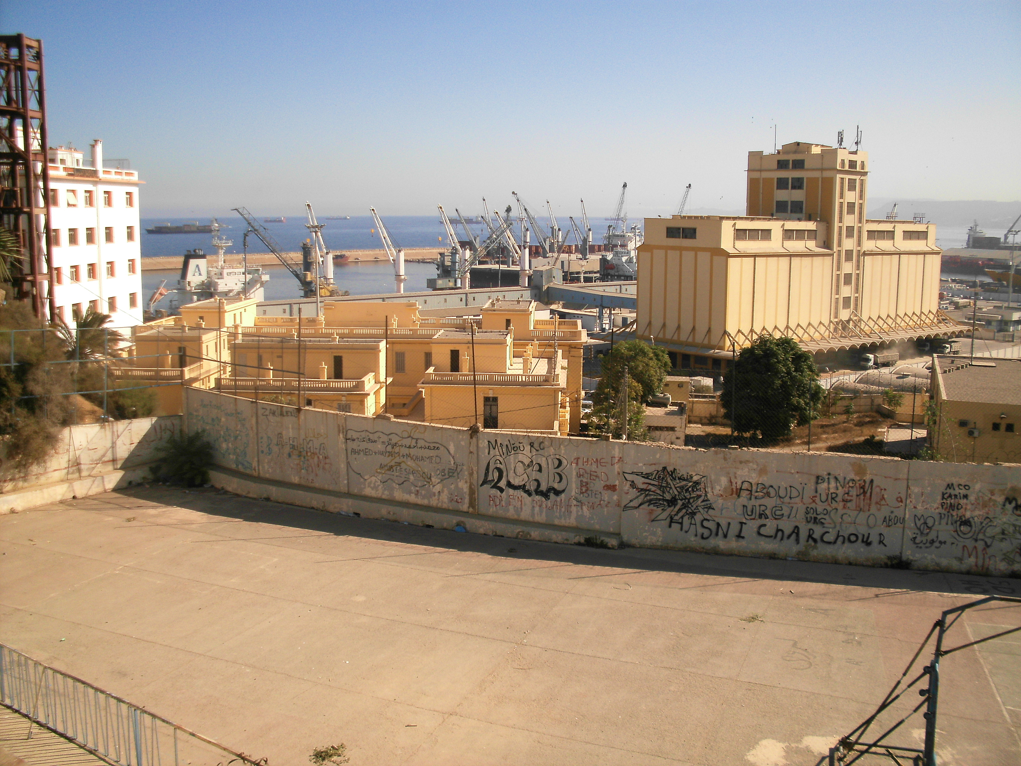 view of buildings against clear sky