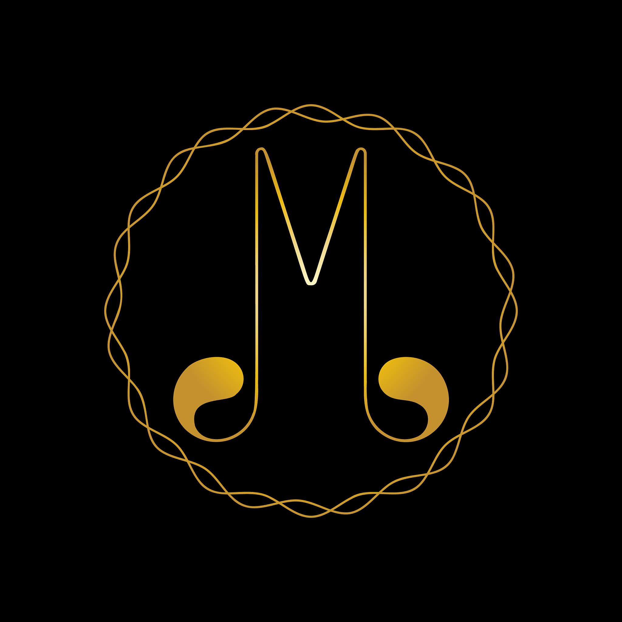 m luxury white letter logo template in for