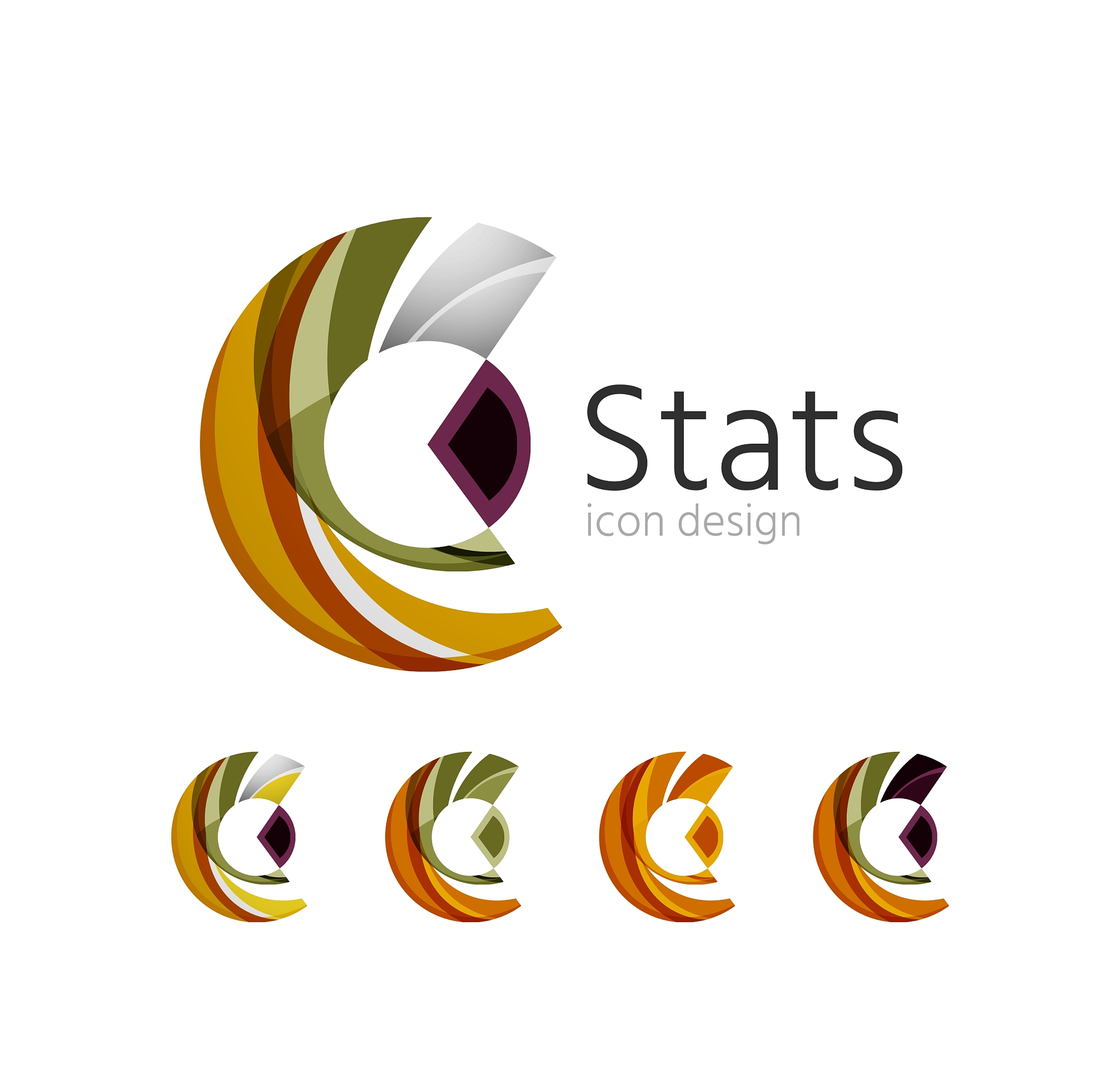 statistics company logo set