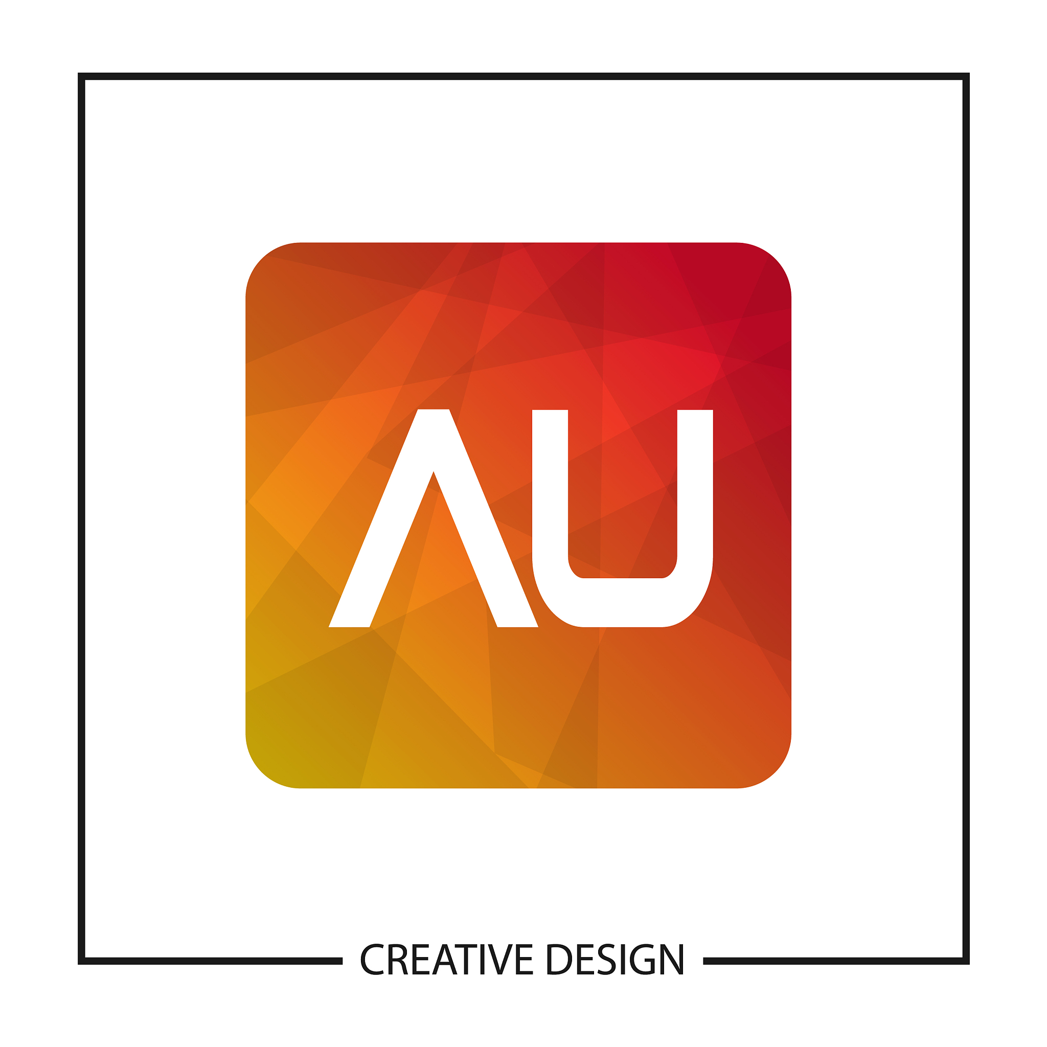 initial letter au logo template design