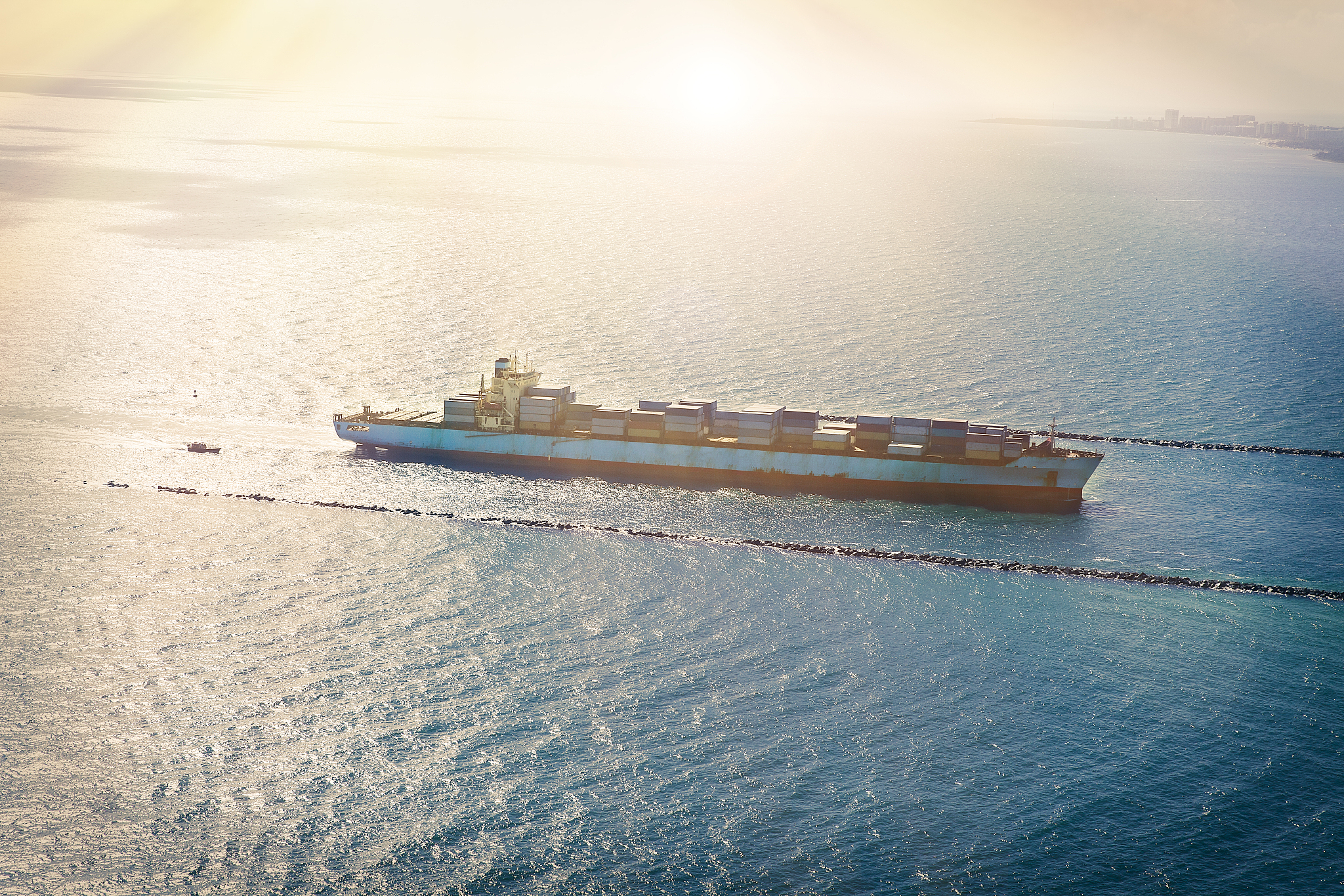 container ship at sea