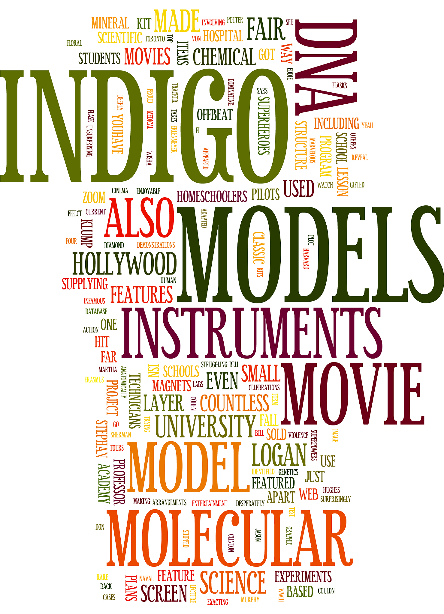 molecular models at the movies text background