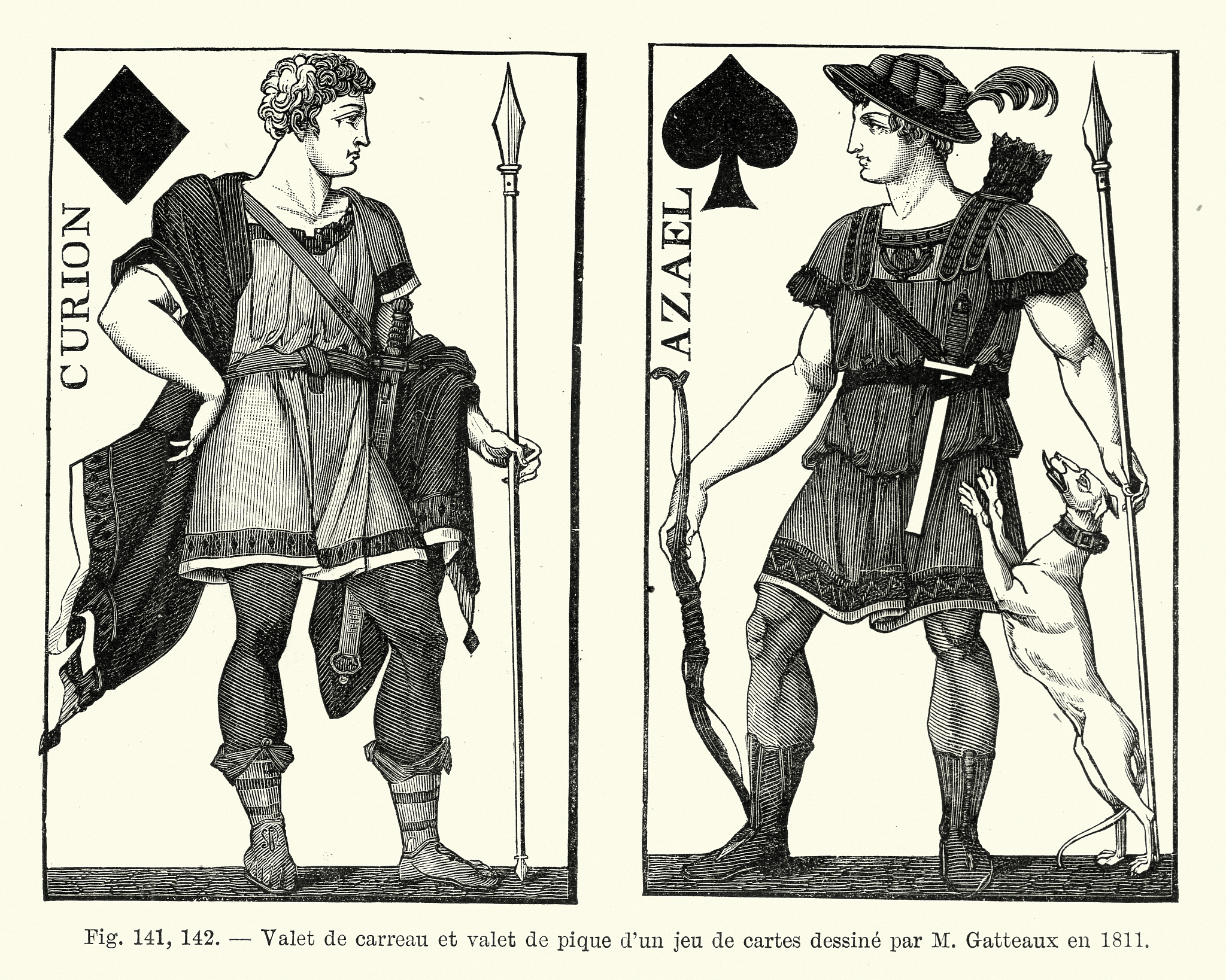 jack of diamonds and jack of spades, early 19th century