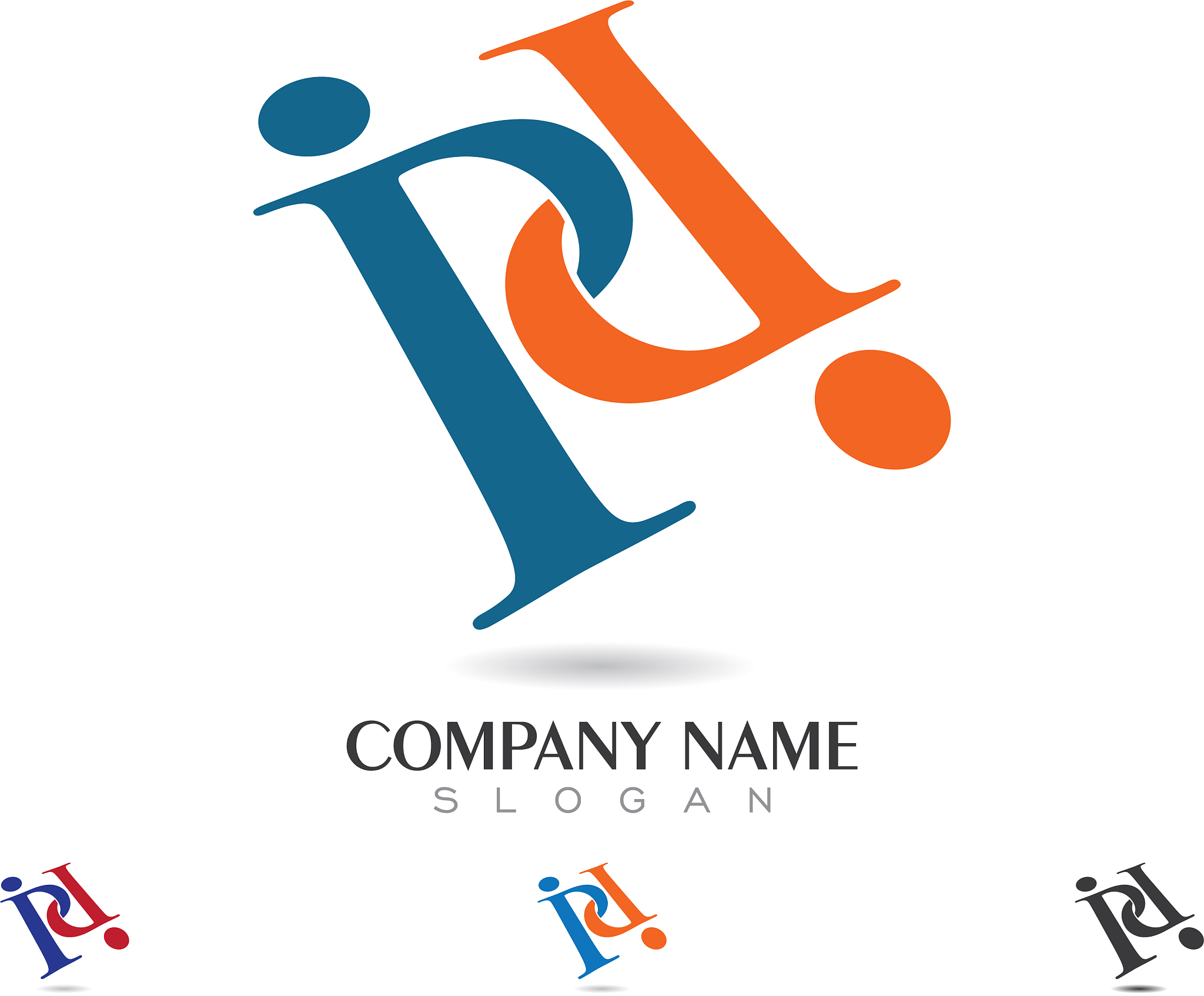 p letter logo business template