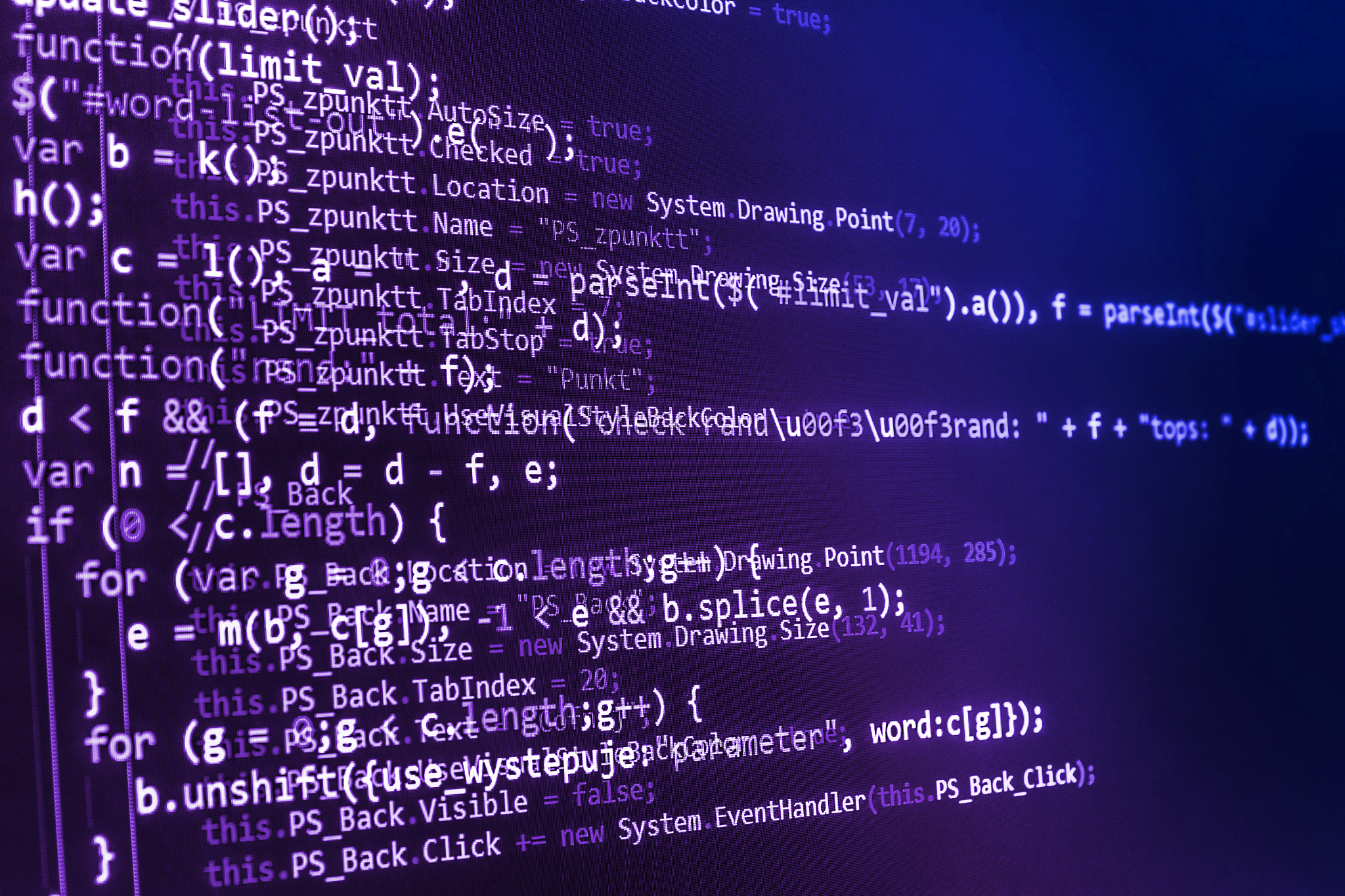 software developer programming code on computer