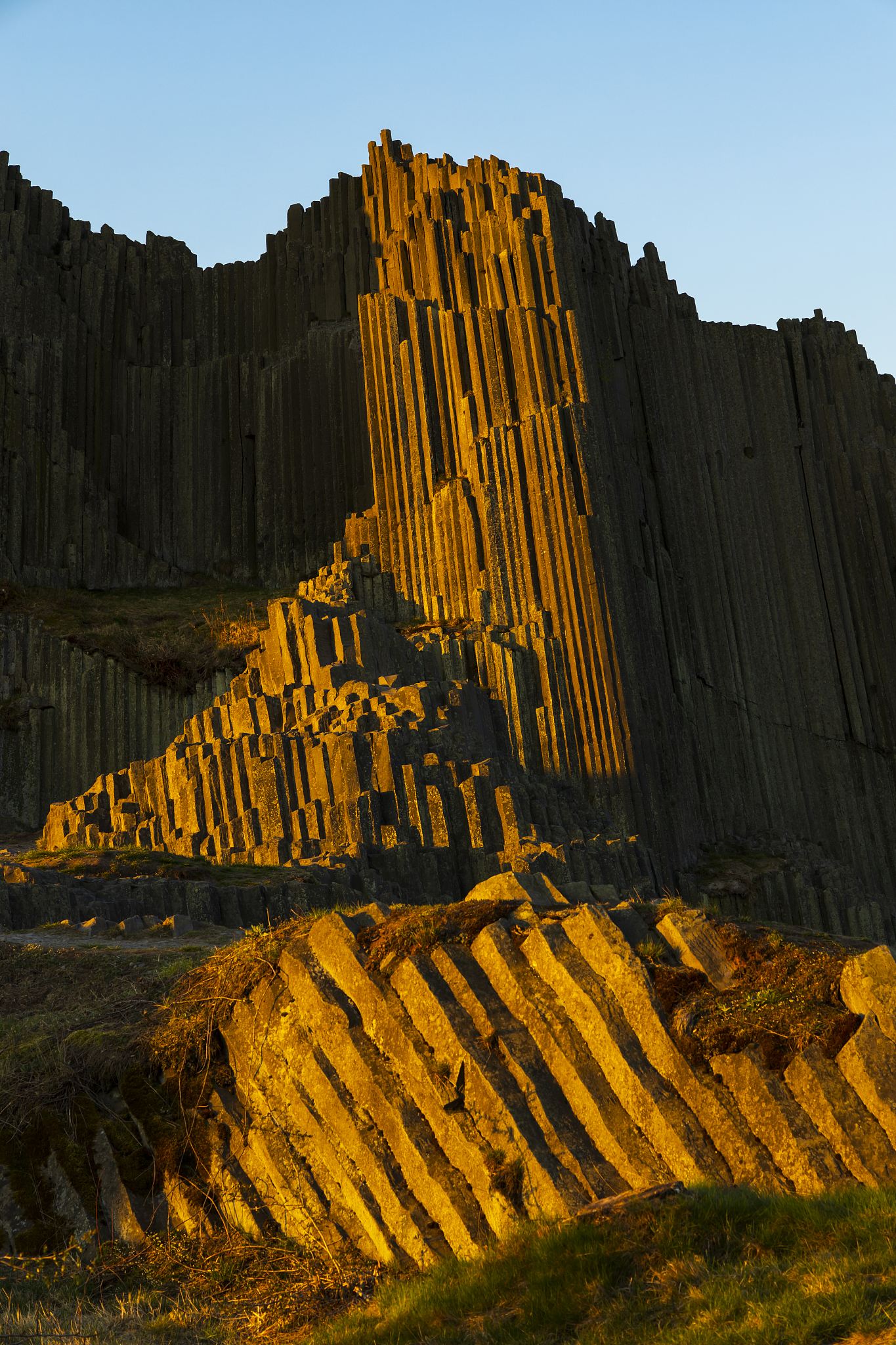 polygonal structures of basalt columns, natural monument panska 