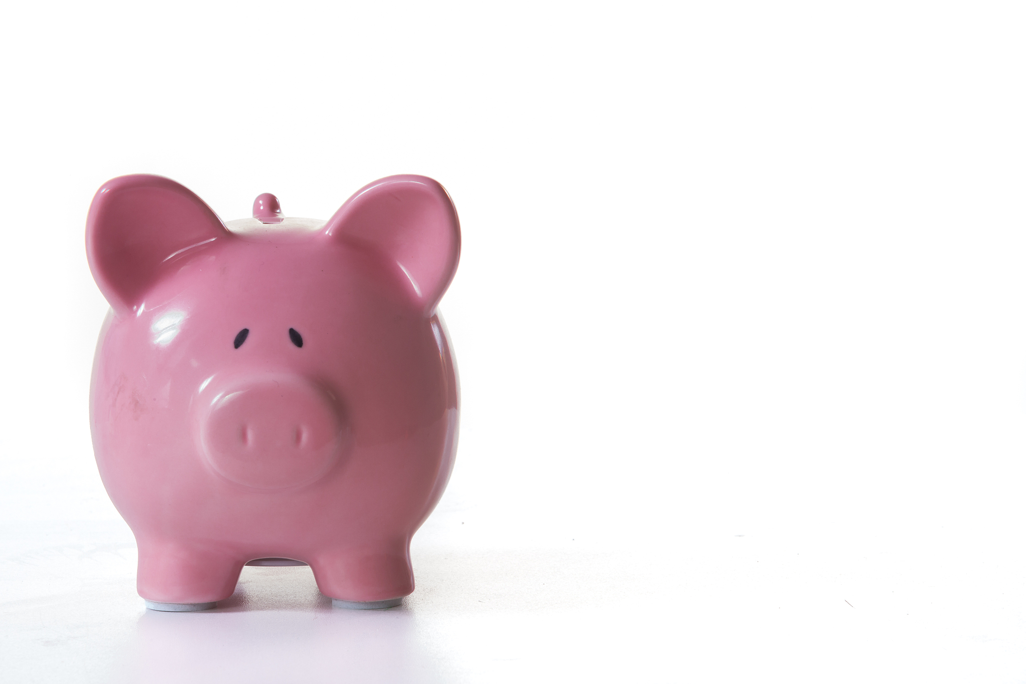 pink ceramic piggy bank