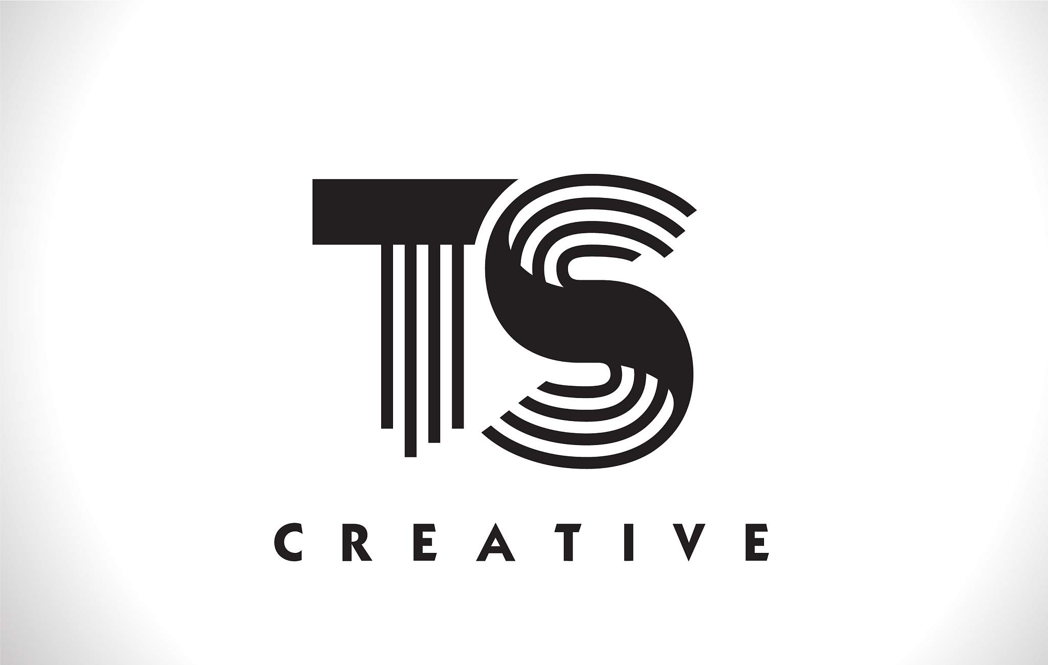 ts logo letter with black lines design line letter