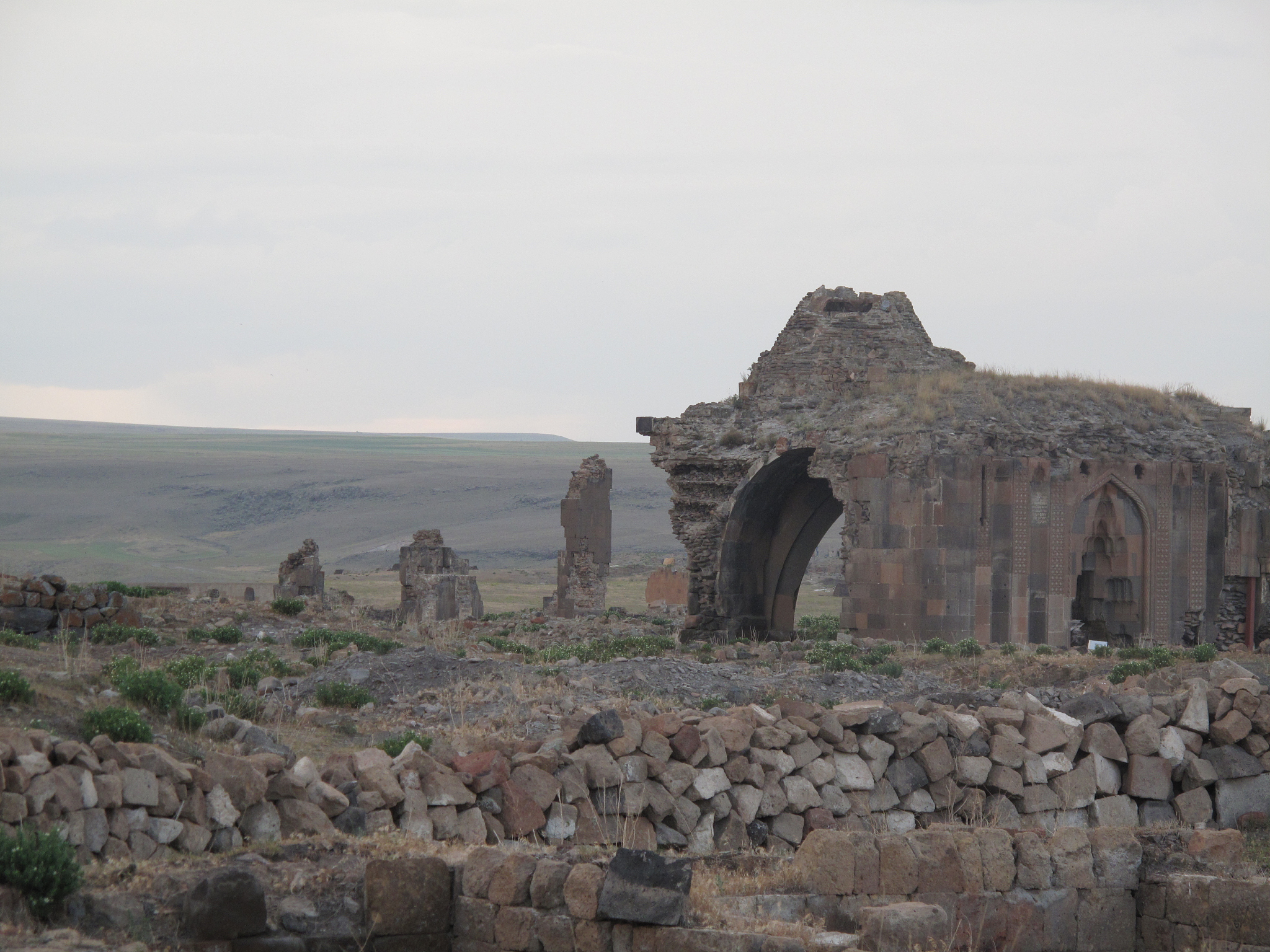 high angle view of kars city. kars is a city in northeast turkey
