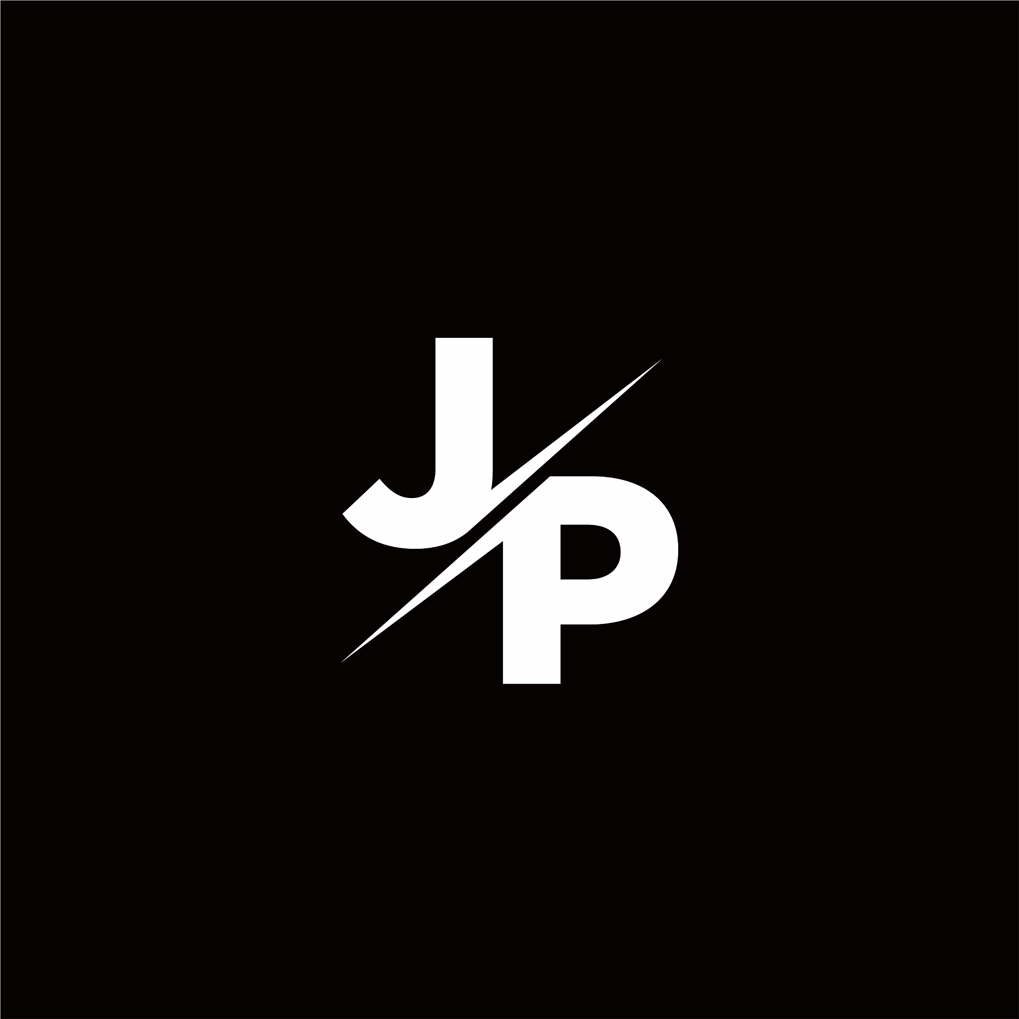 jp logo letter monogram slash with modern logo