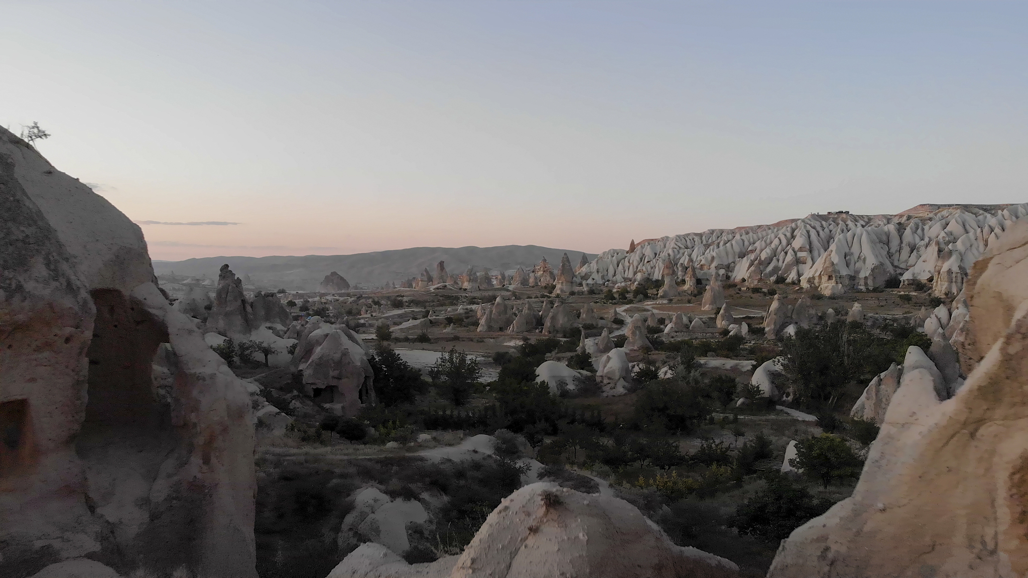 aerial view of iconic cappadocian desert scenes