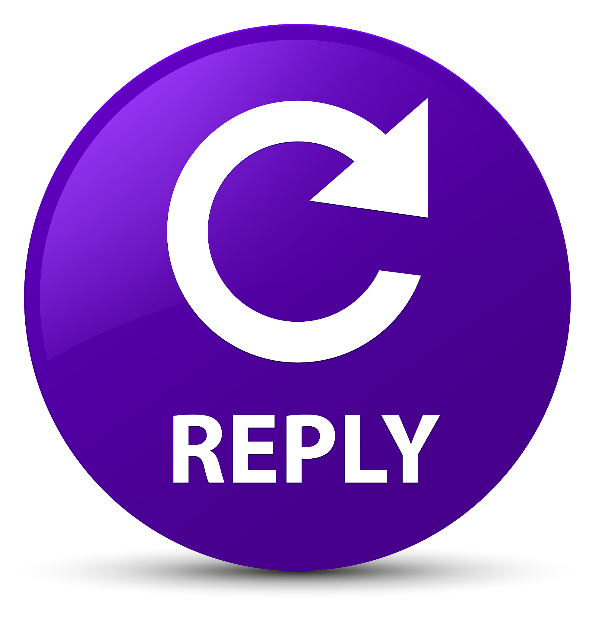 reply (rotate arrow icon) purple round button