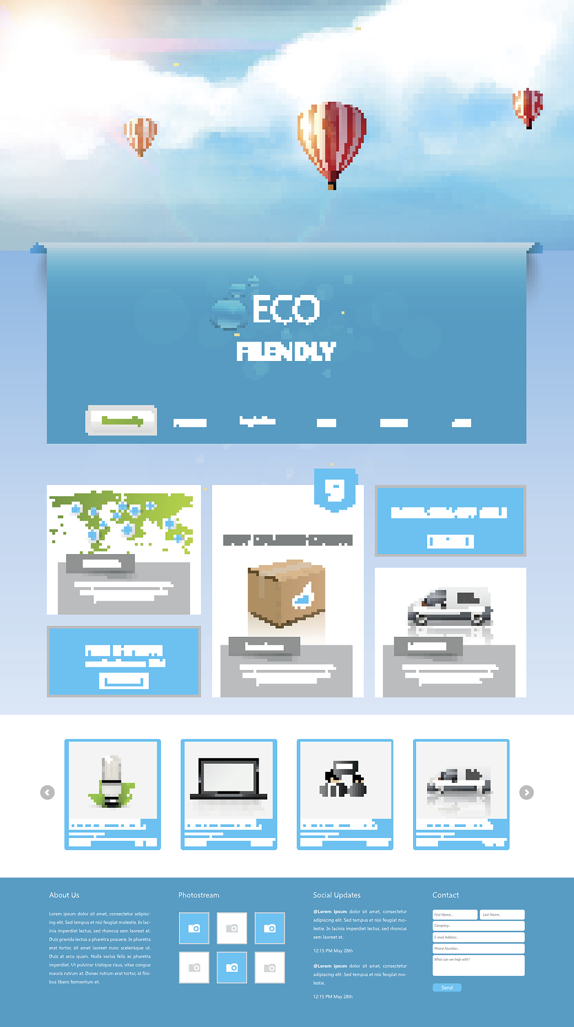 one page website template design