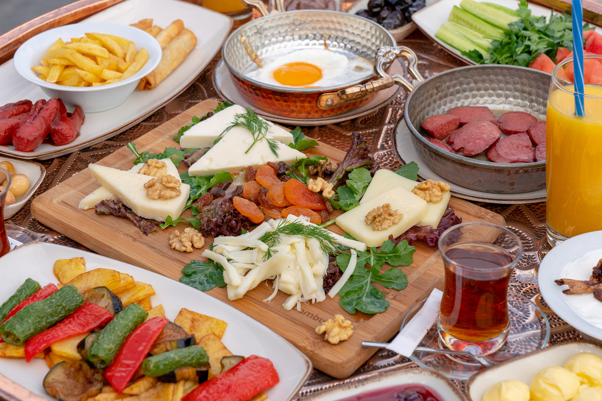 turkish breakfast stock photo