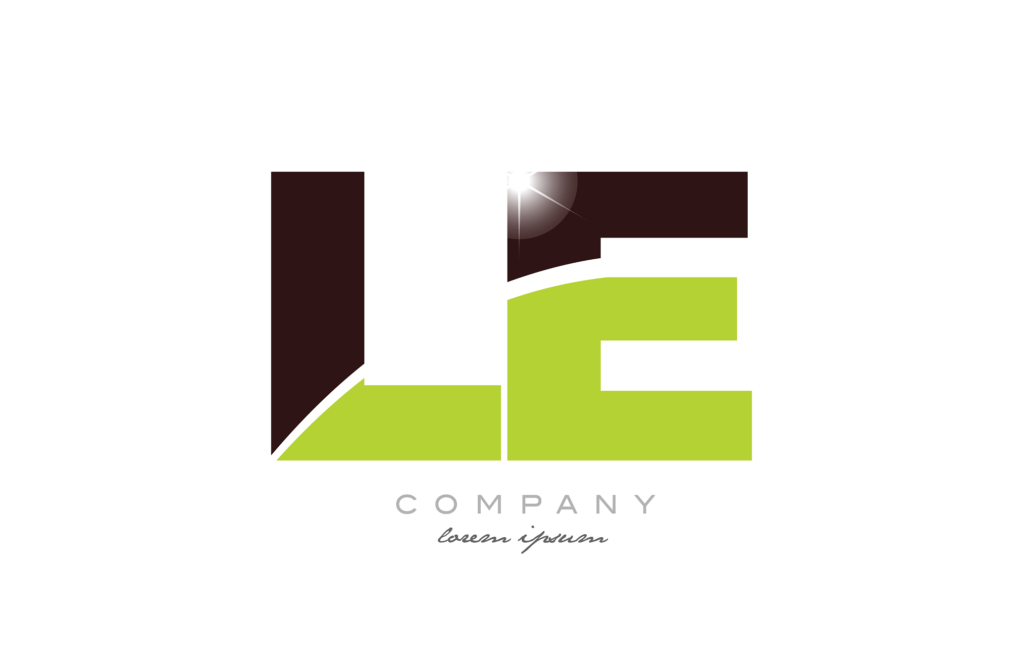letter le l e alphabet combination in green and