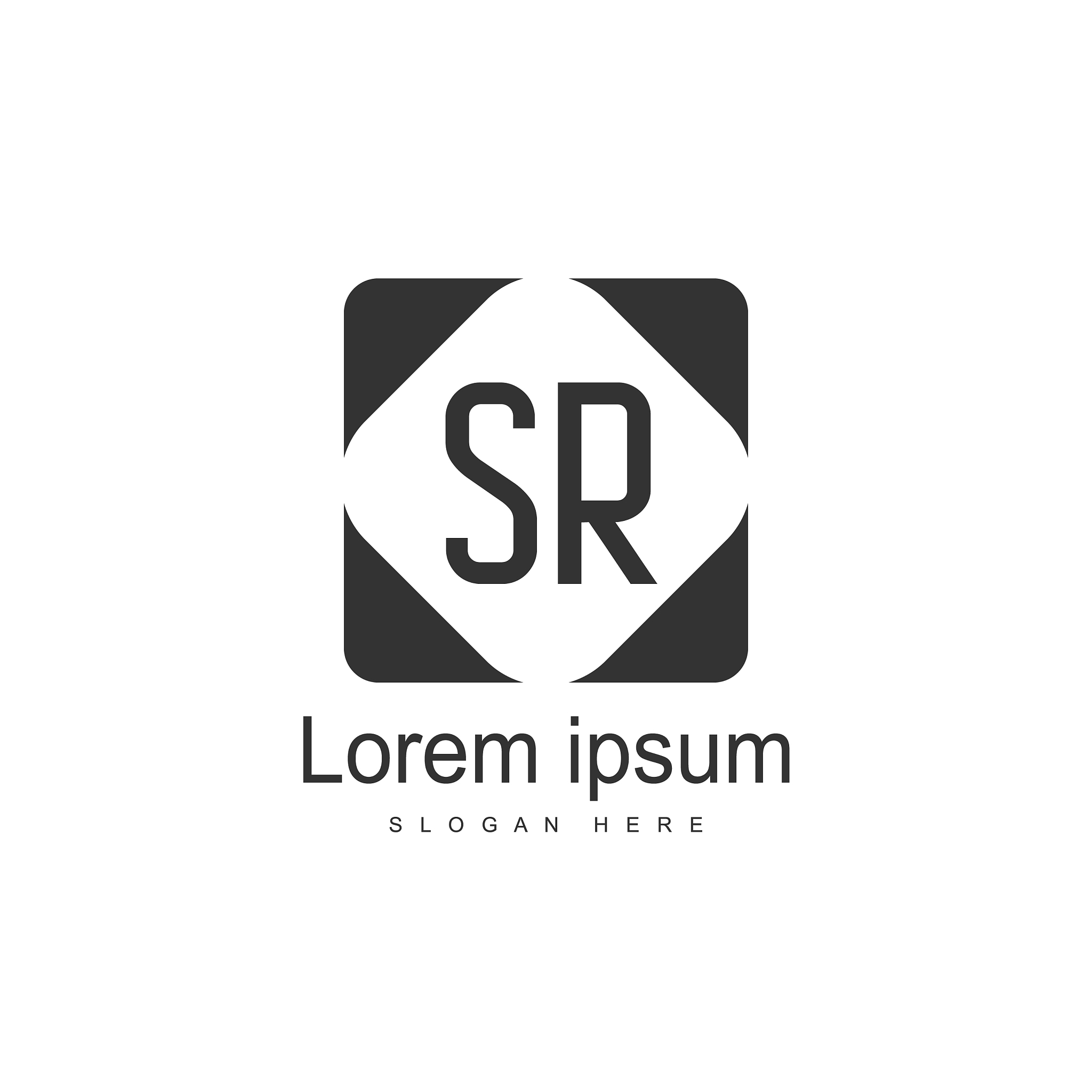 initial letter sr logo template minimalist letter