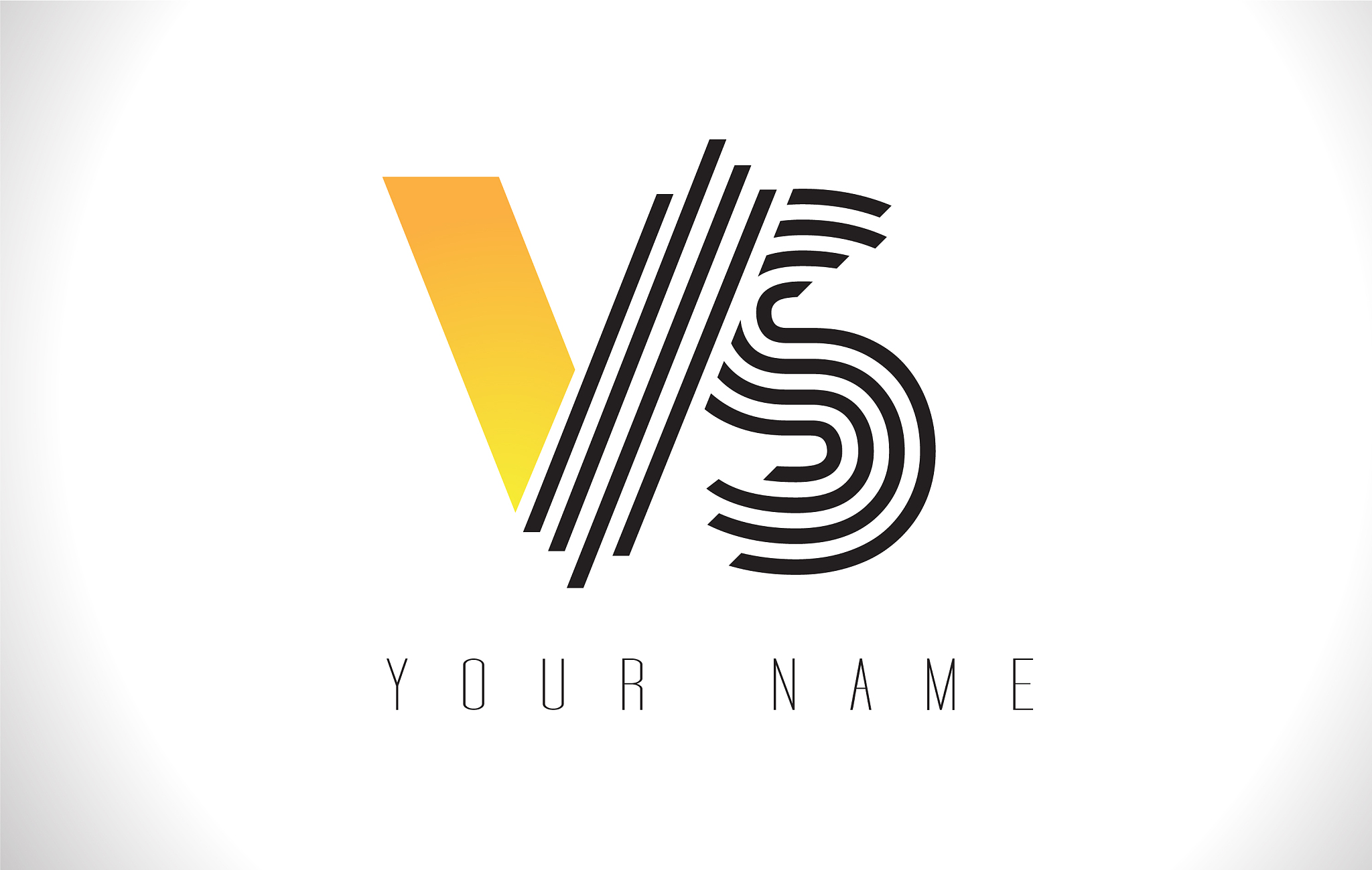 vs black lines letter logo creative line letters