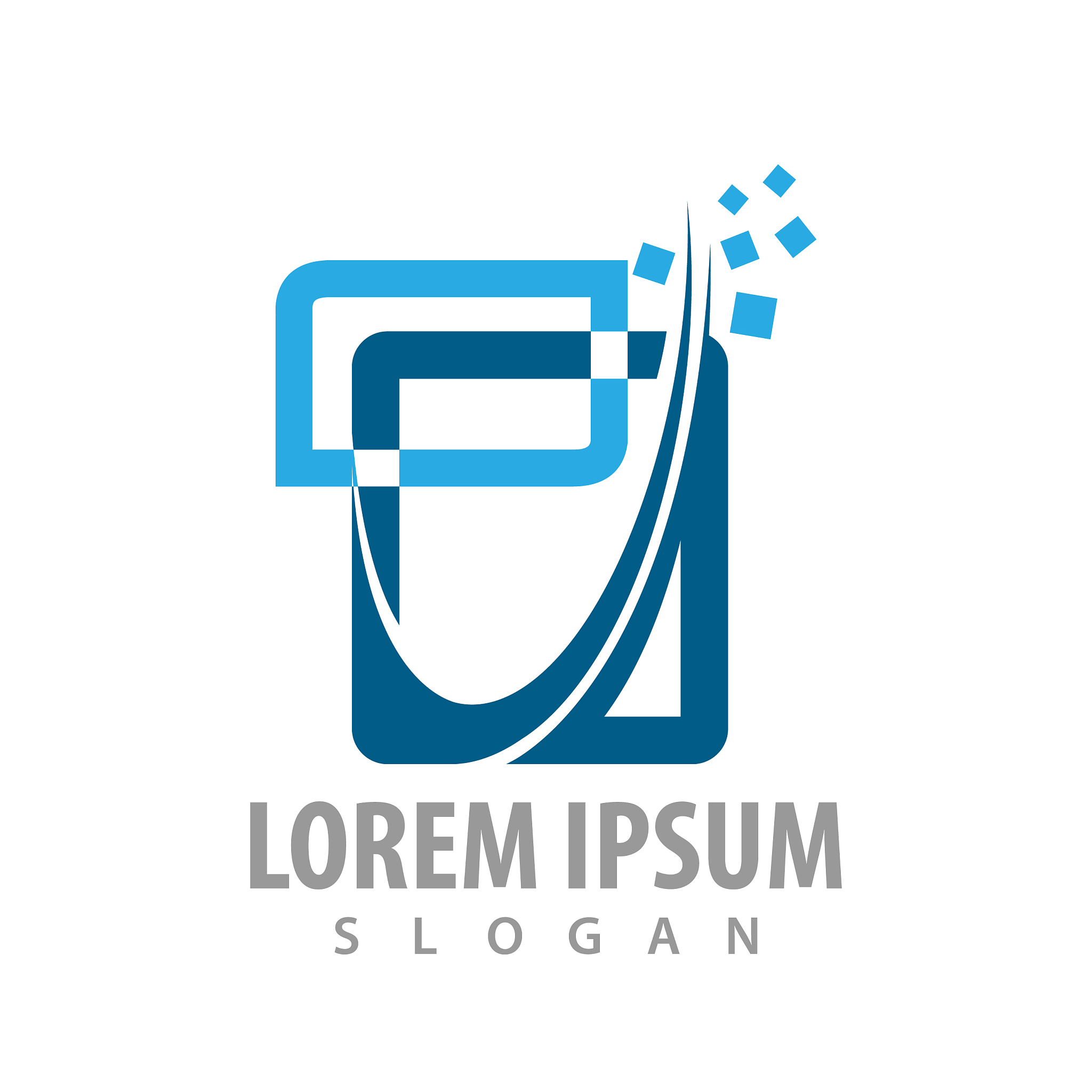 logo concept design abstract digital square