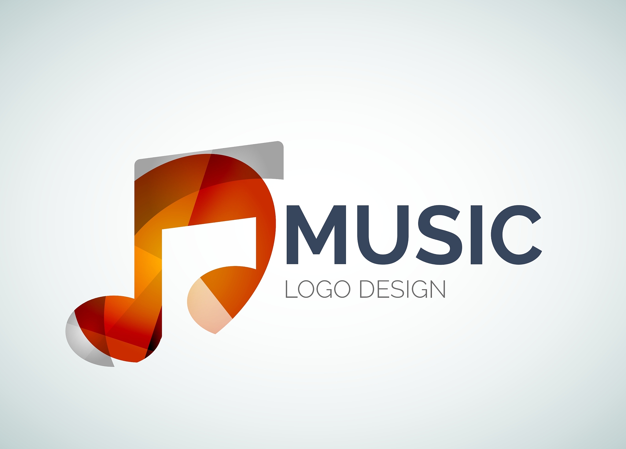 music note icon logo made of color pieces
