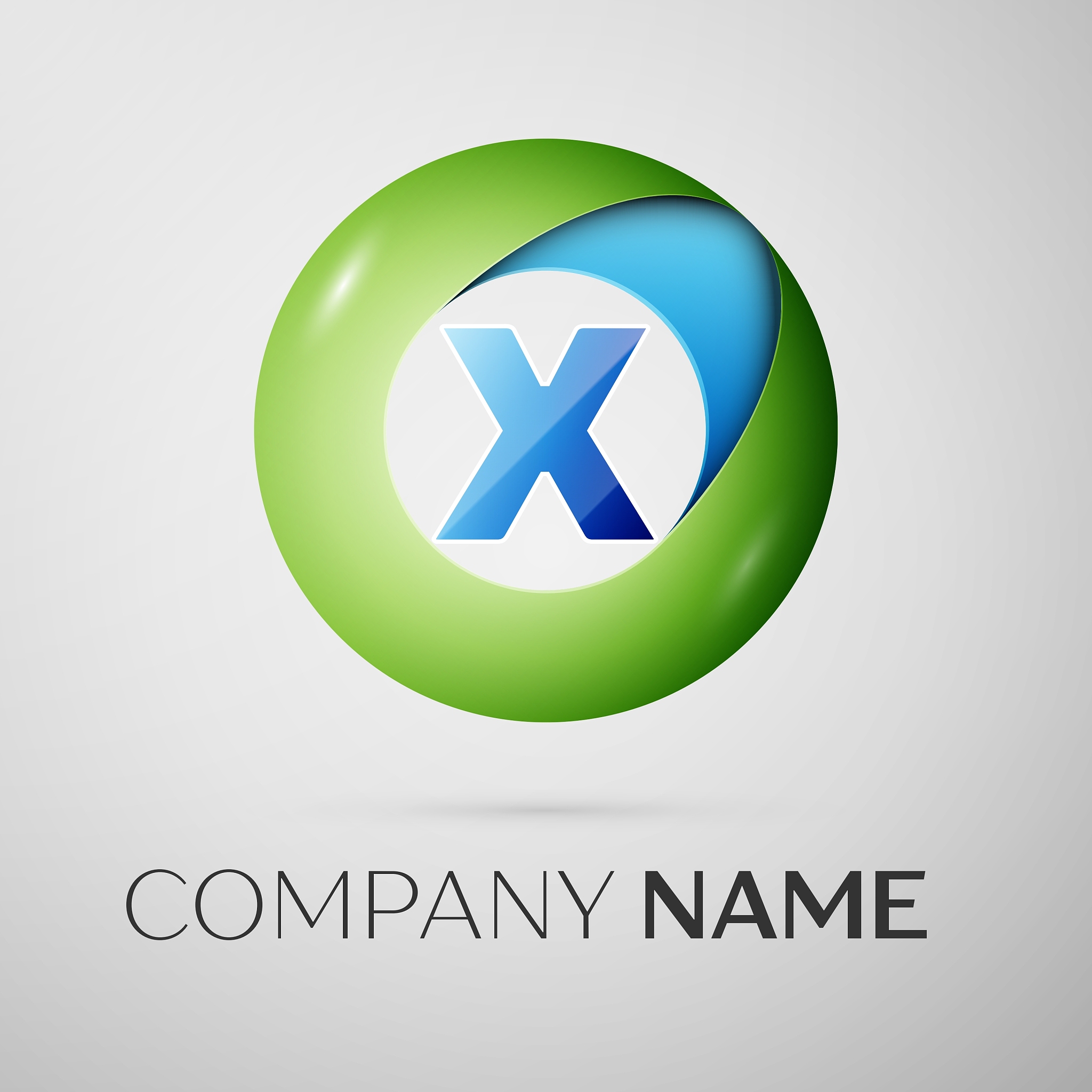 letter x logo symbol in the colorful circle on
