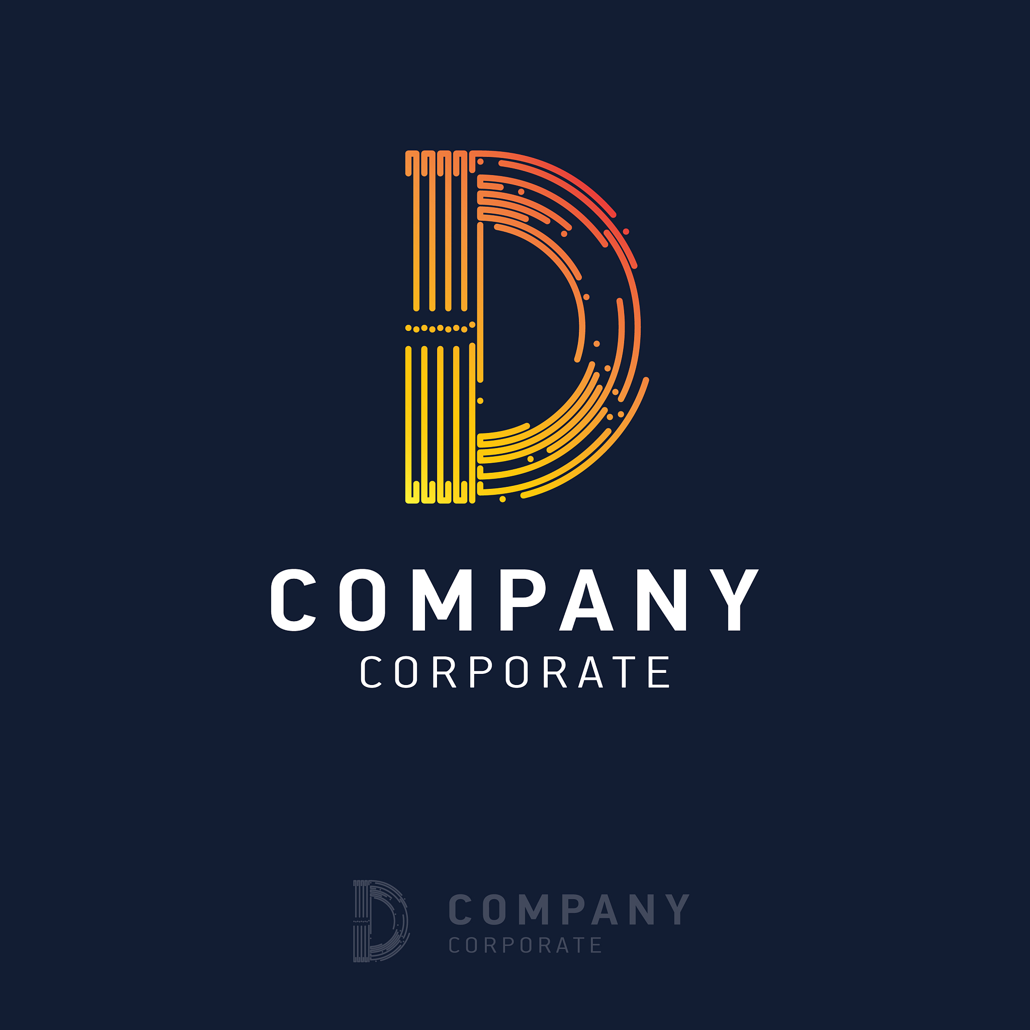 d company logo design with visiting card