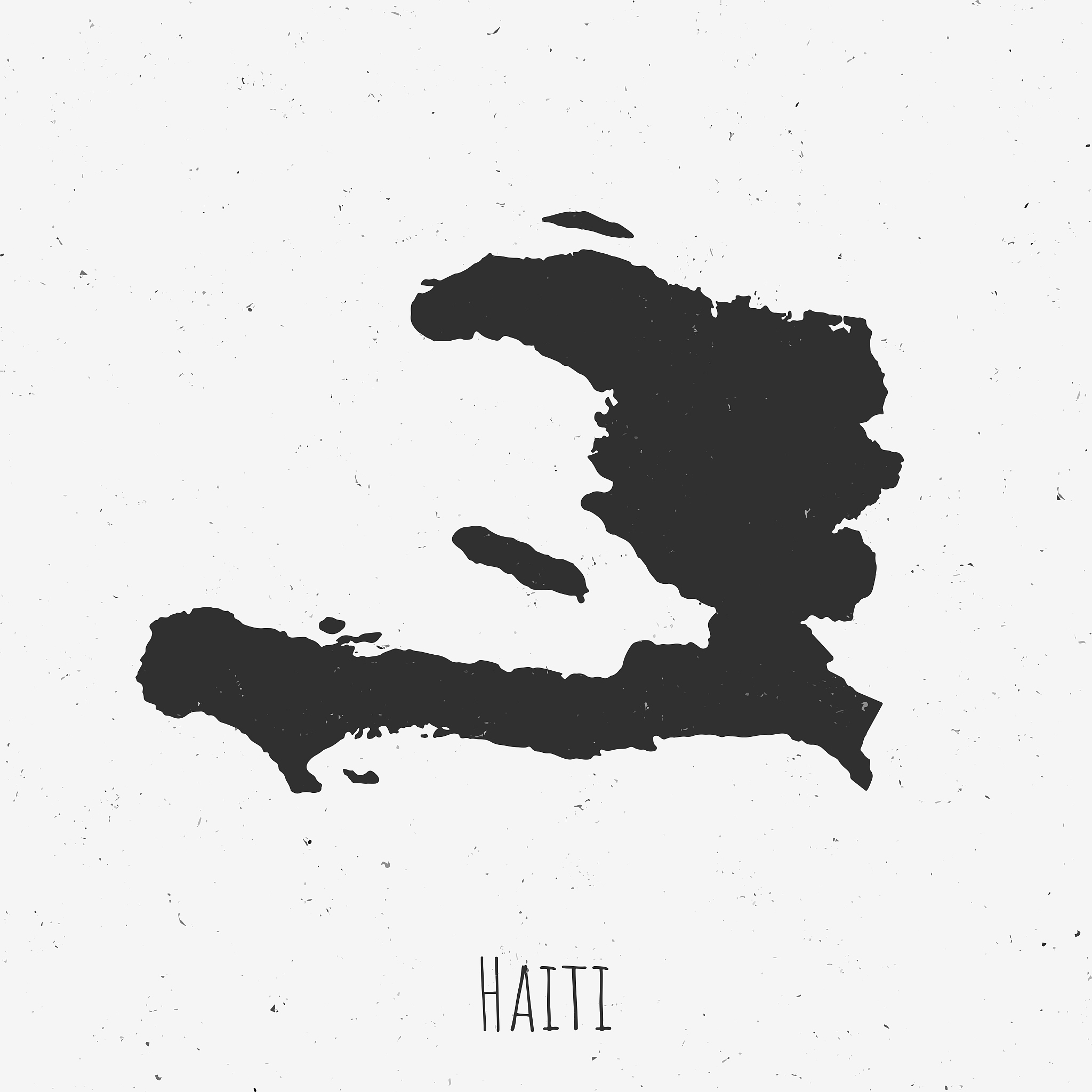 vintage haiti map with retro style, on dusty white background