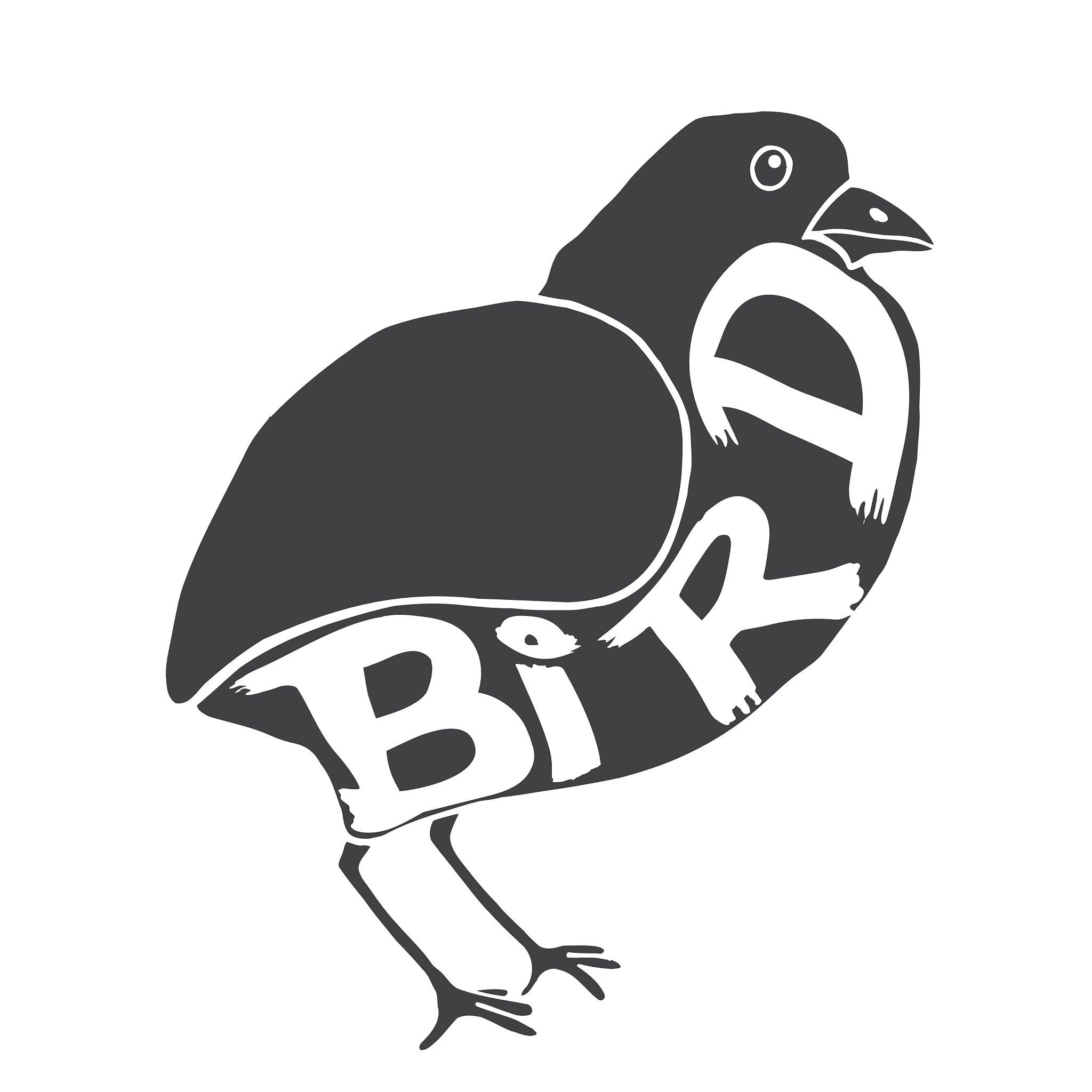 bird with the inscription on the body