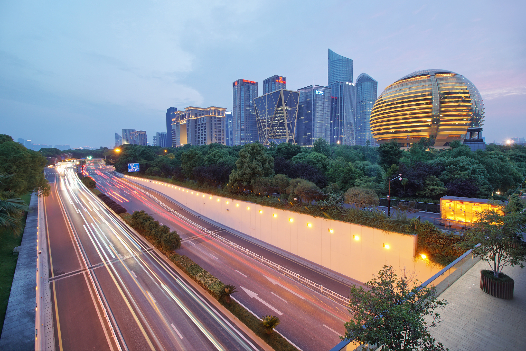 night view of qianjiang new cbd,hangzhou