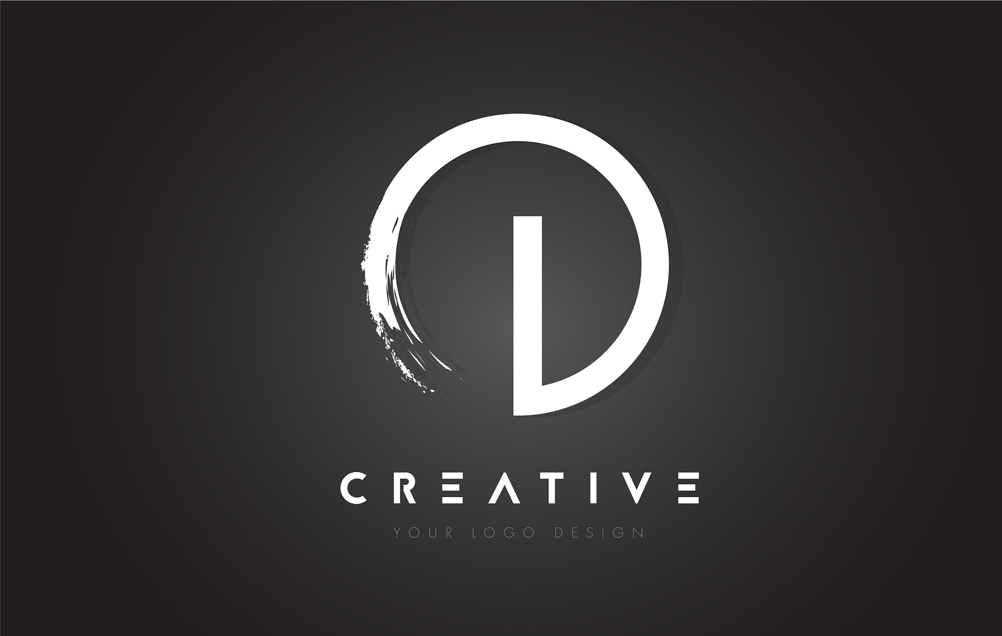 i circular letter logo with circle brush design