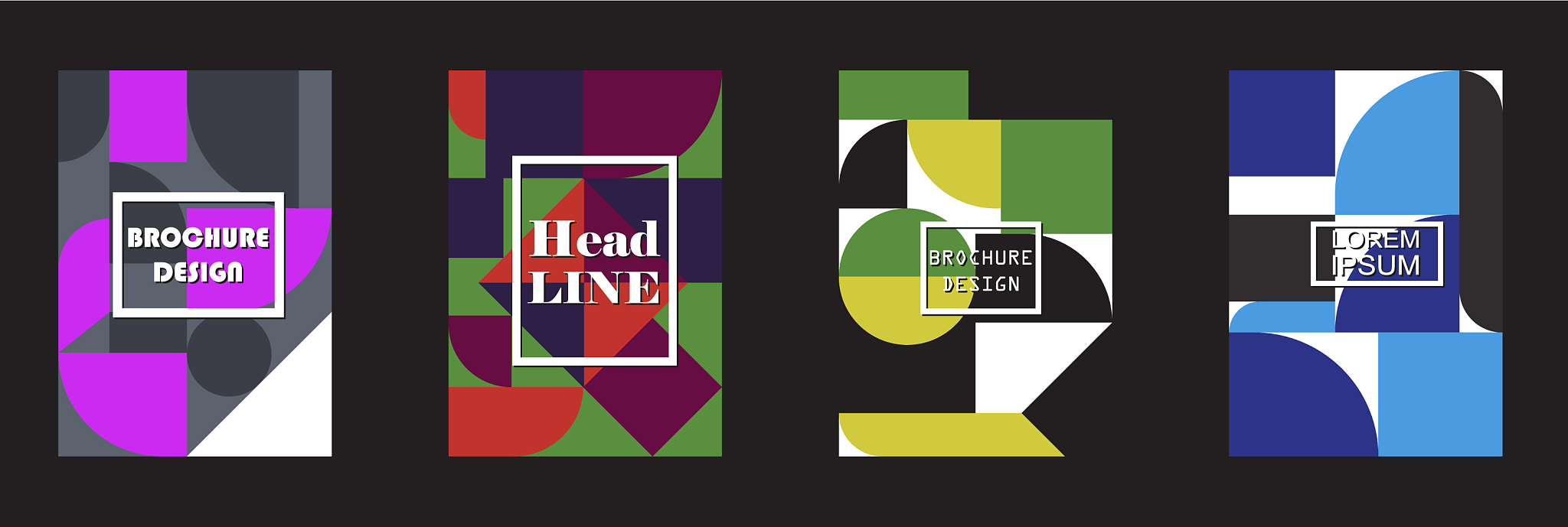 retro geometric covers design eps10