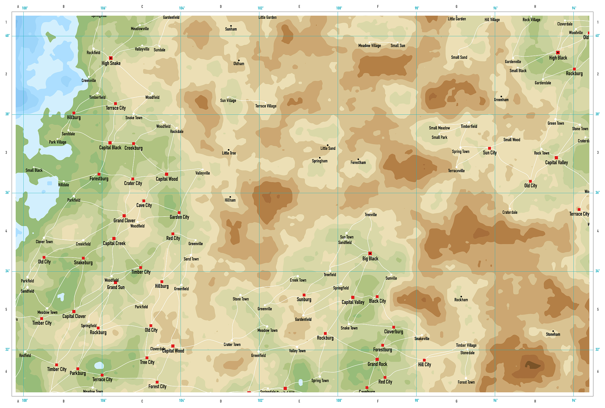 natural color generic topographic map