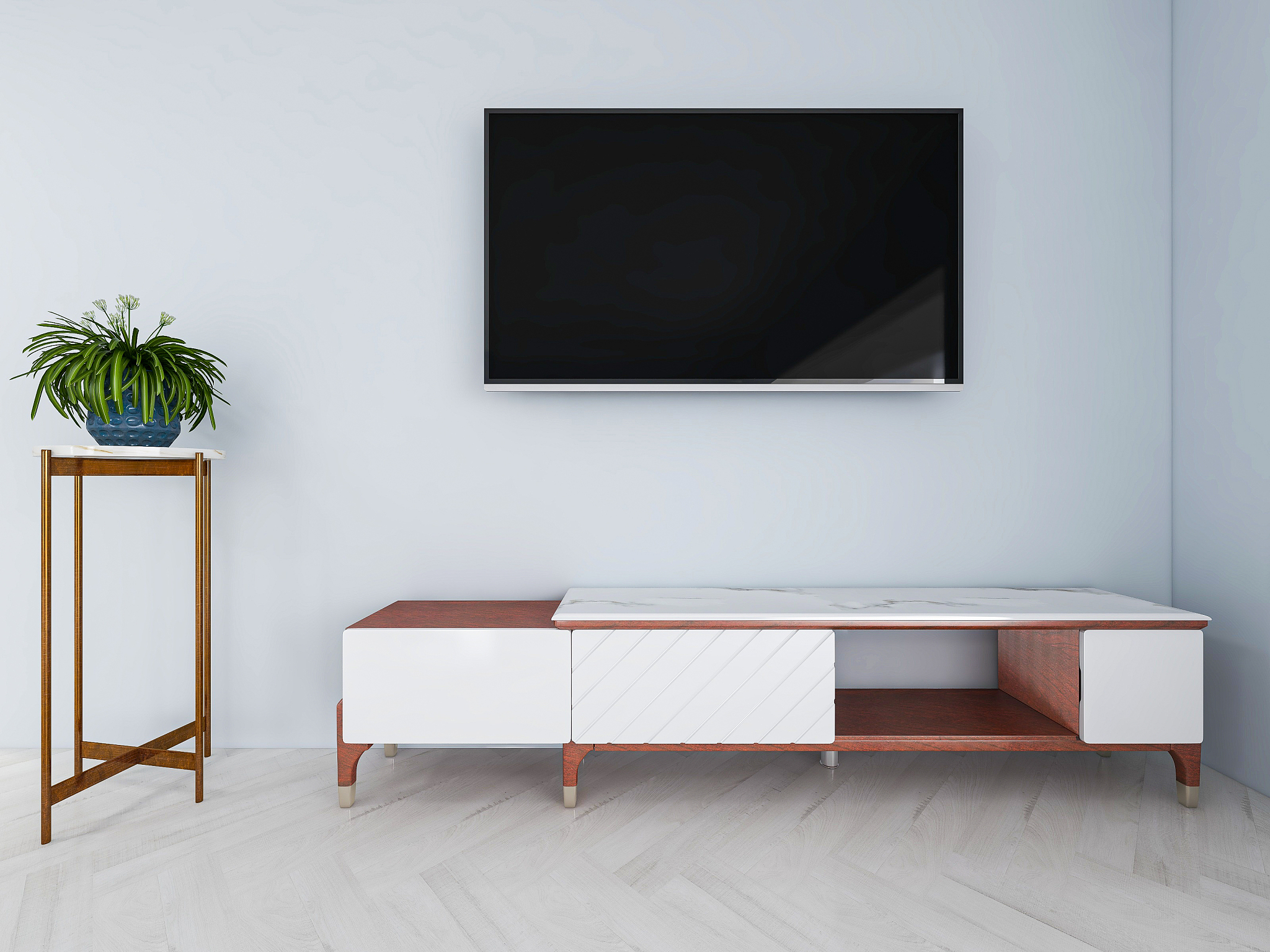 3d rendering, simple modern living room sofa with coffee table, 