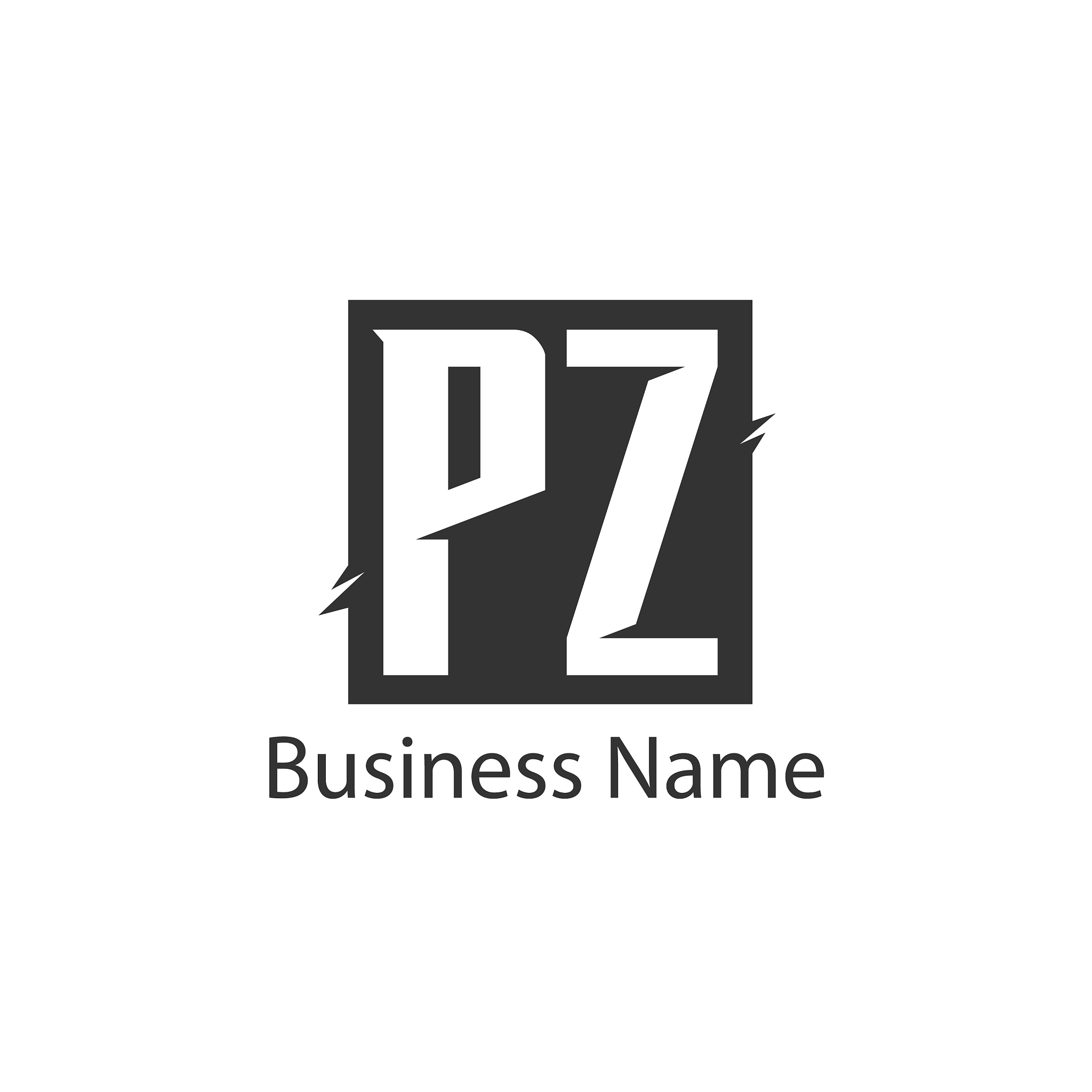 initial letter pz logo template design