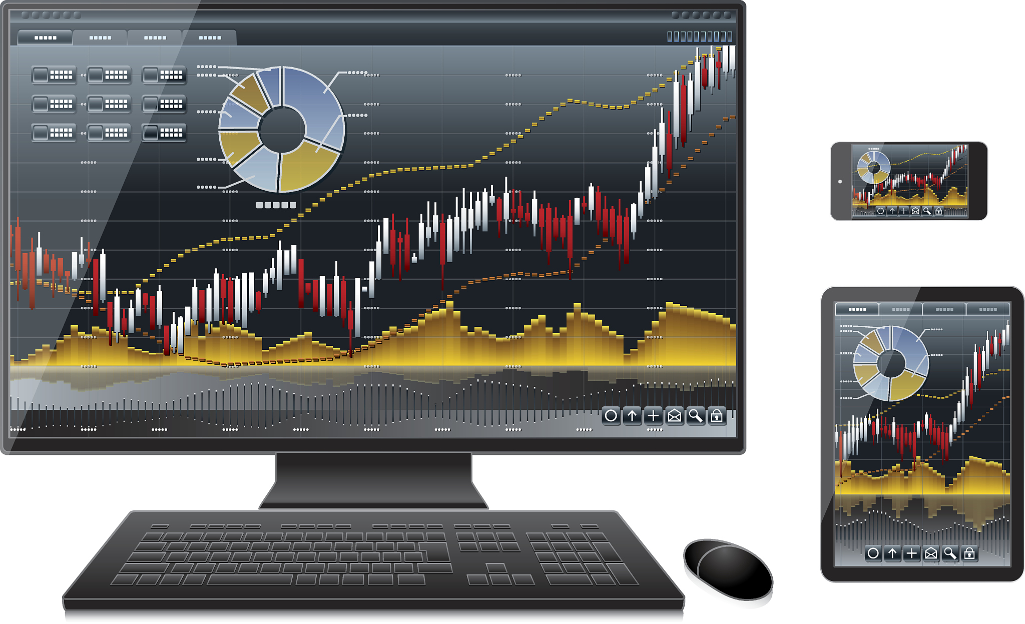 information terminal. stock graph