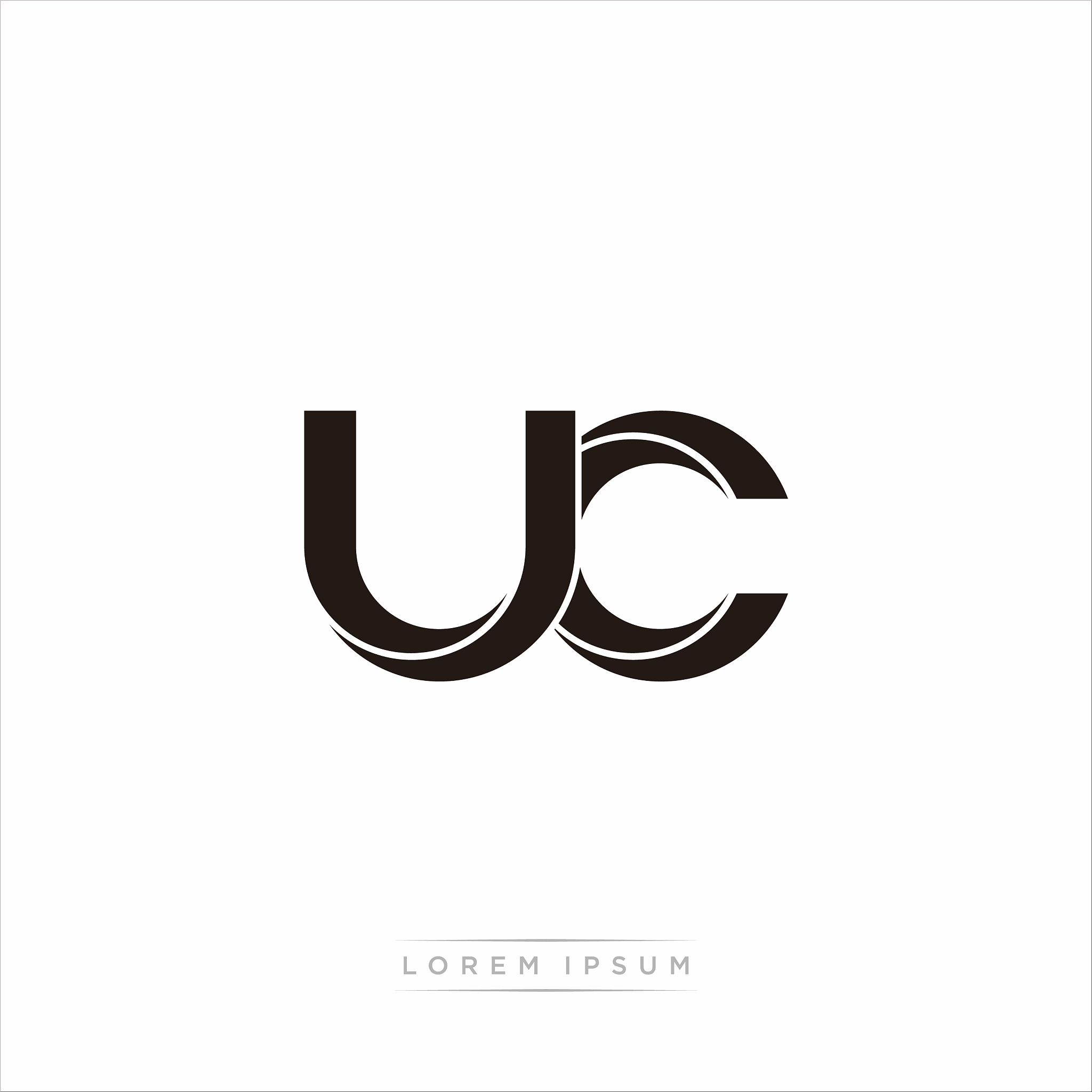 uc initial letter split lowercase modern monogram