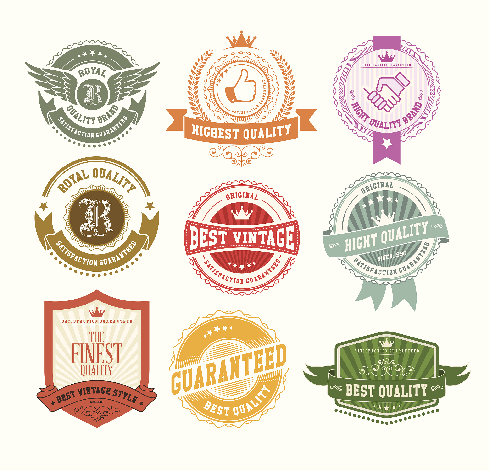 retro vintage badges and labels