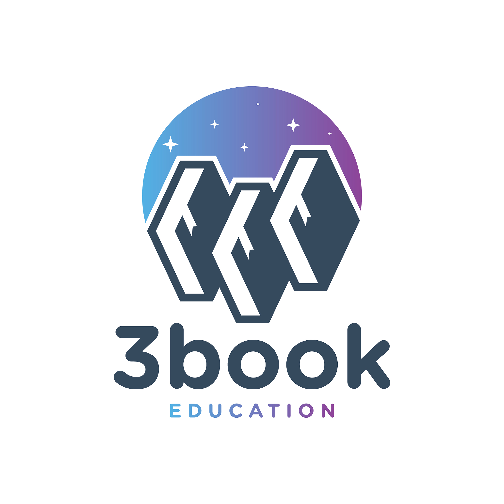 three book logo design