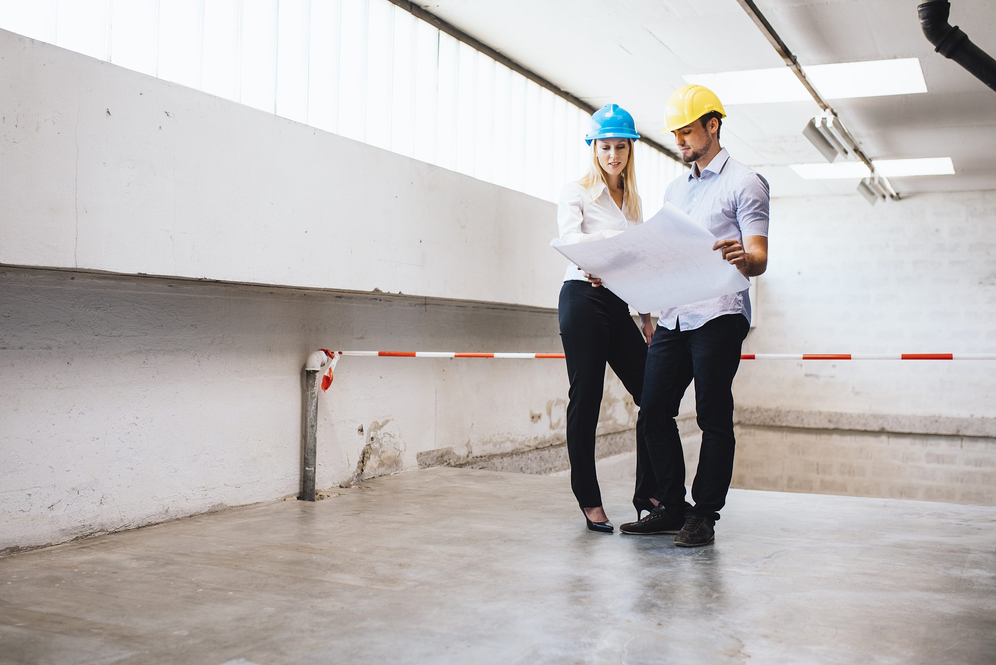 checking construction site