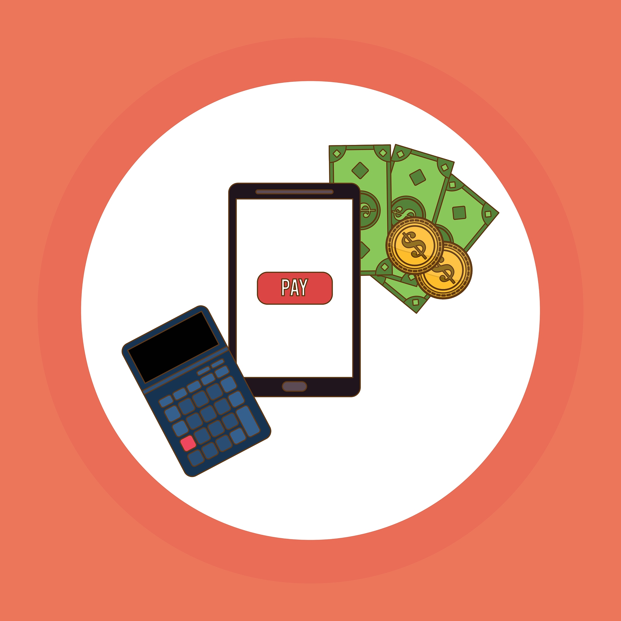 payment with smartphone icon design