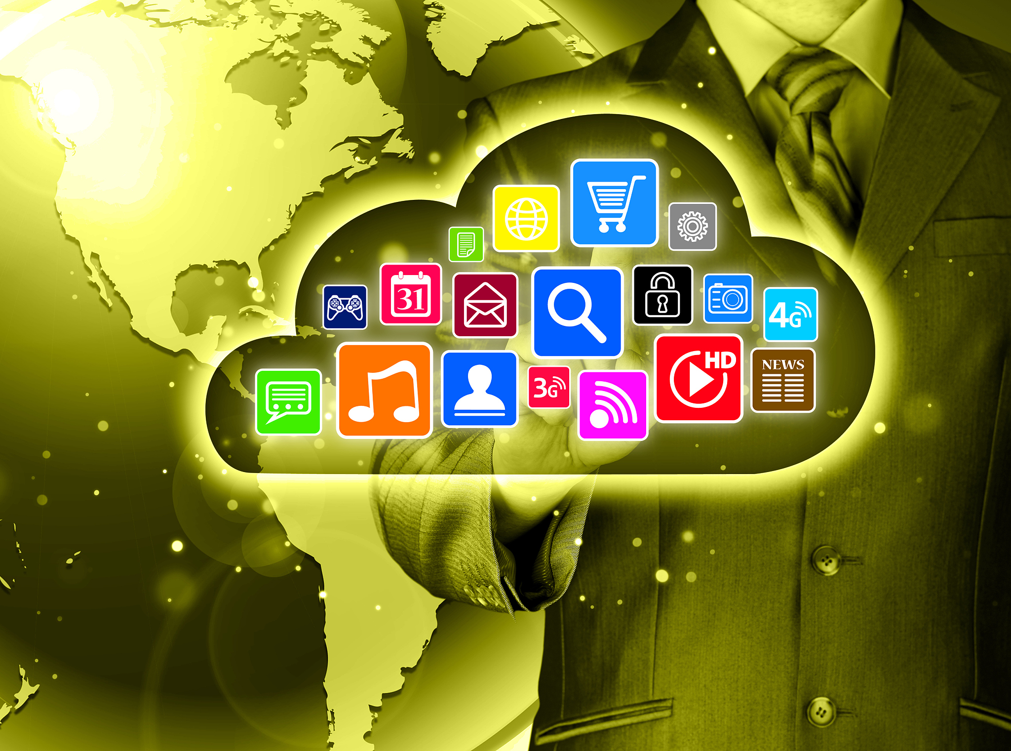 cloud computing touchscreen interface