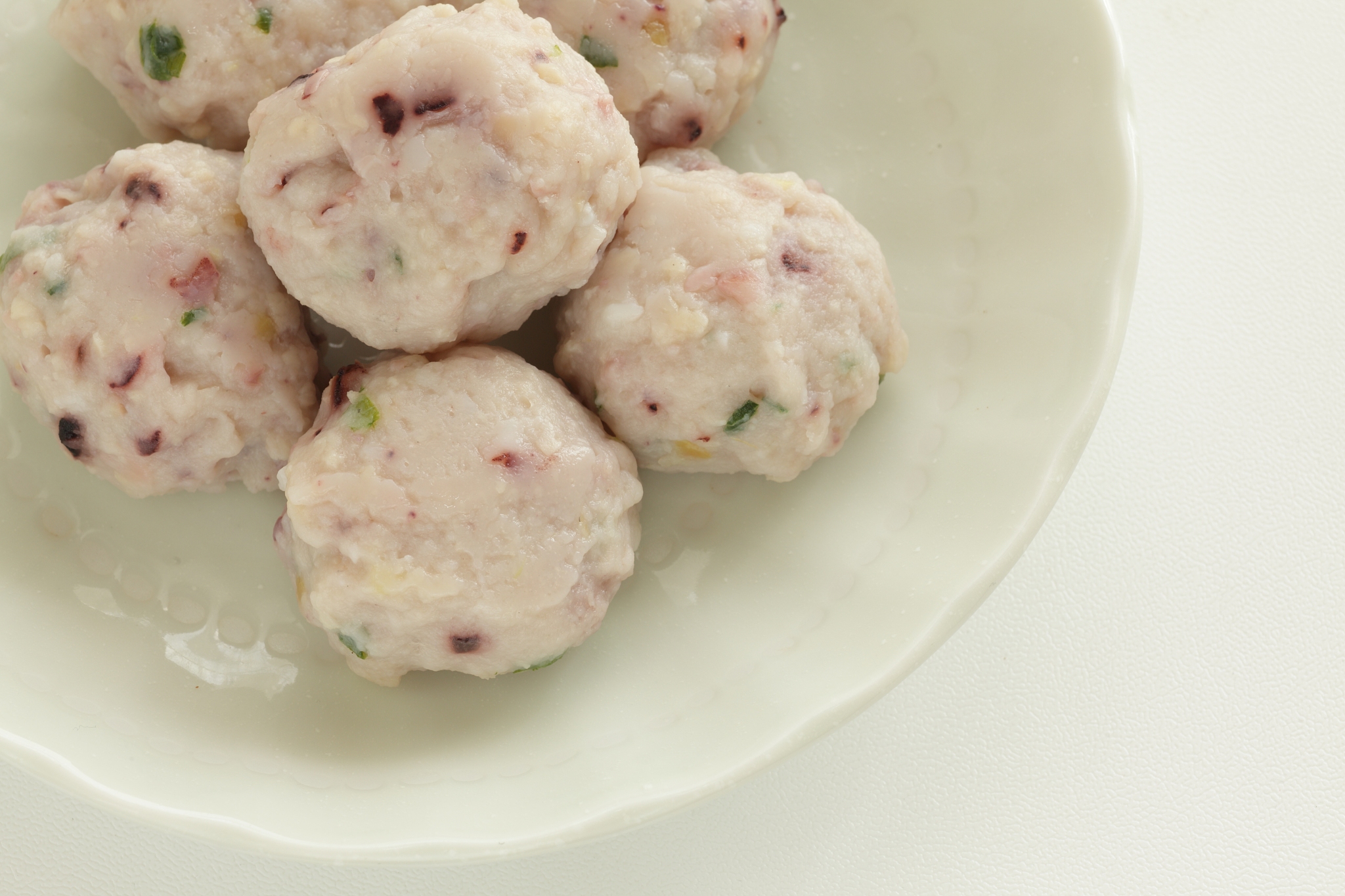 asian food ingredient octopus fishball on dish