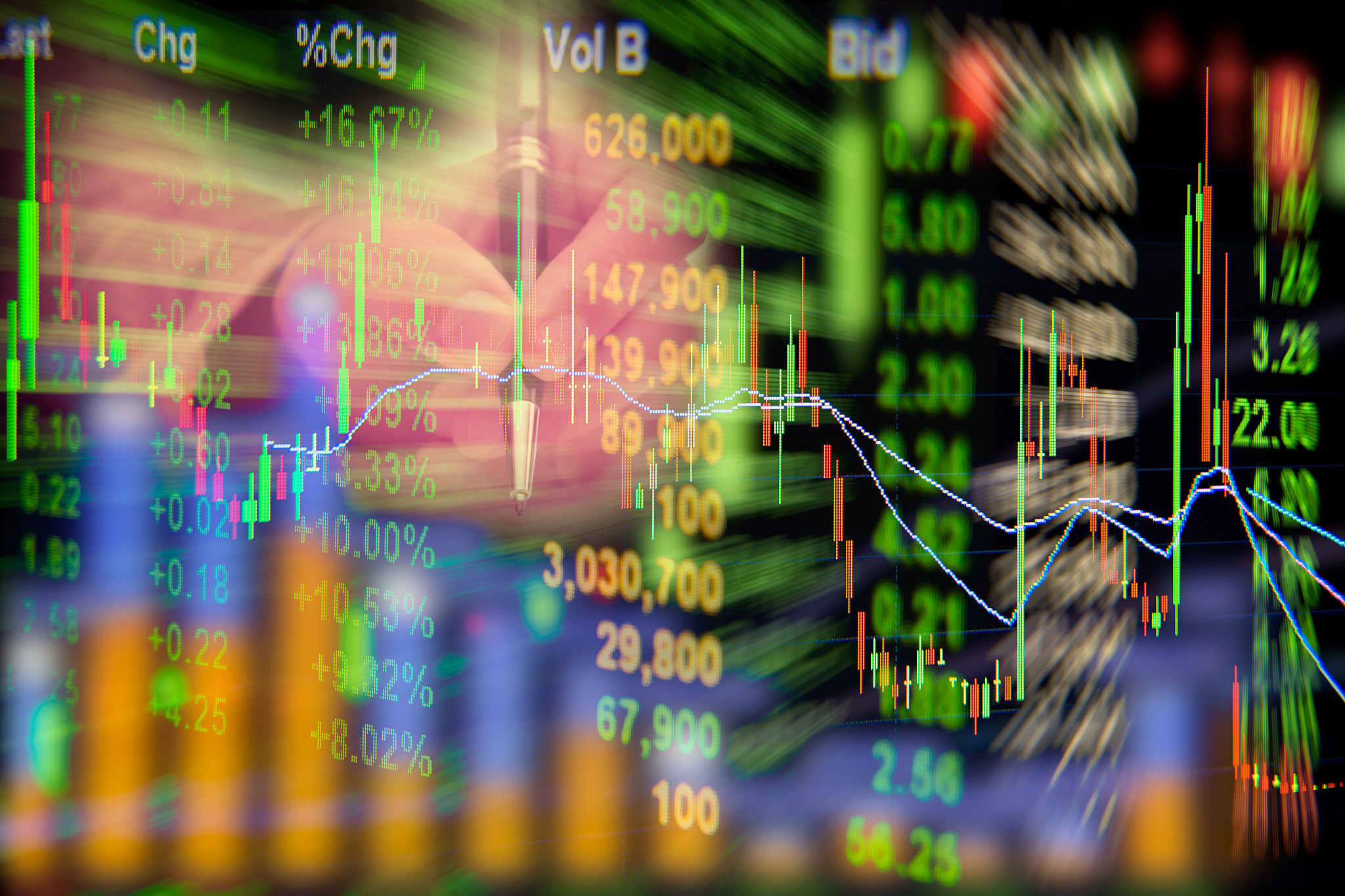 stock exchange graph background.