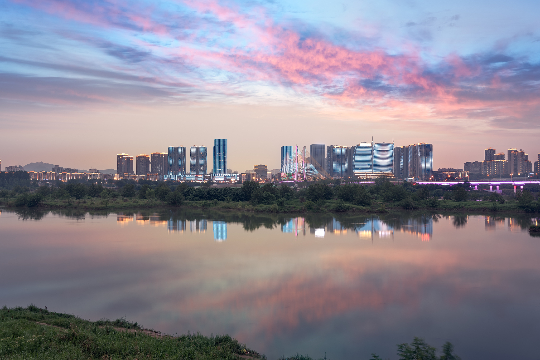 cityscape of nanchong city, sichuan province, china