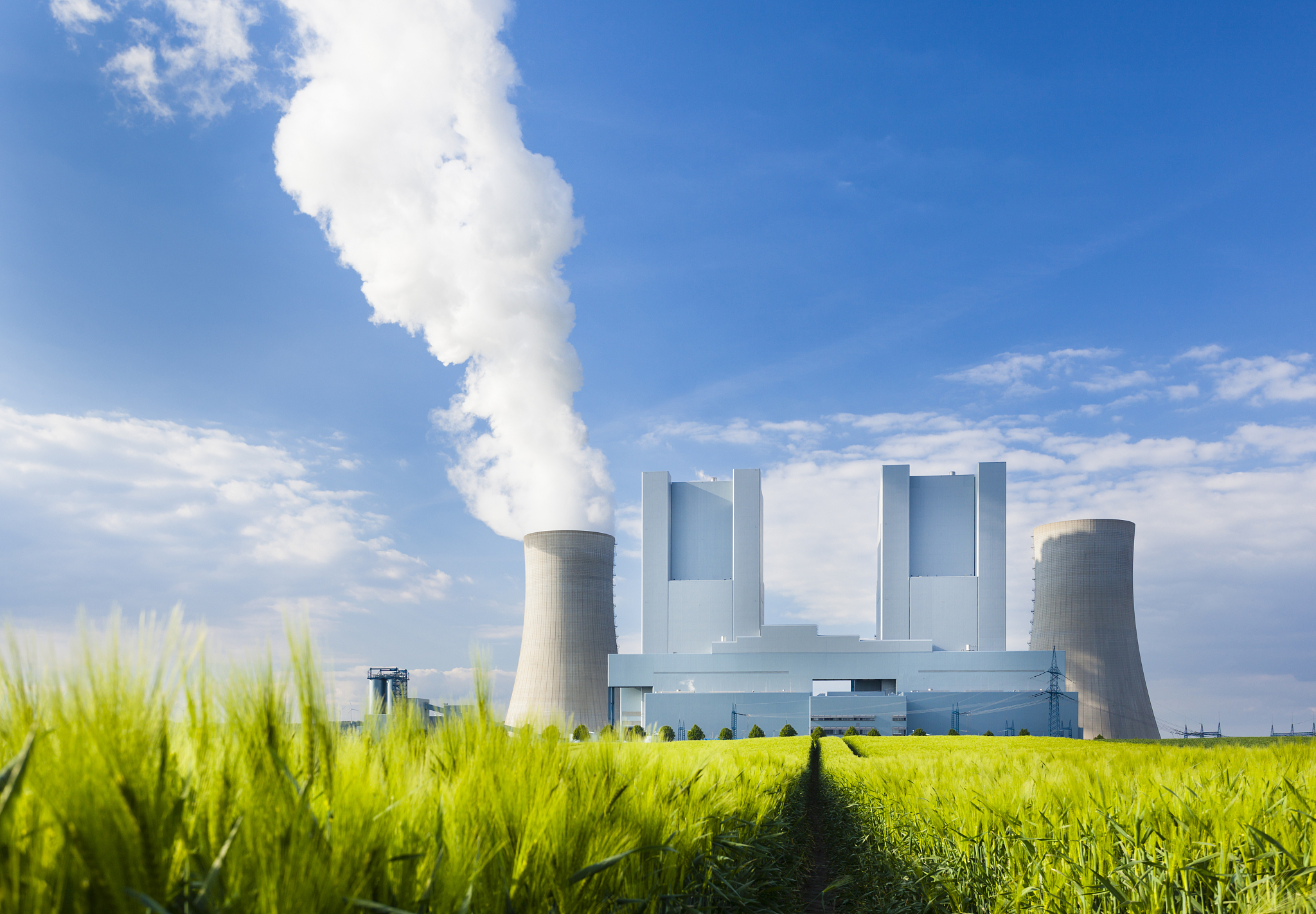 power station and rye field