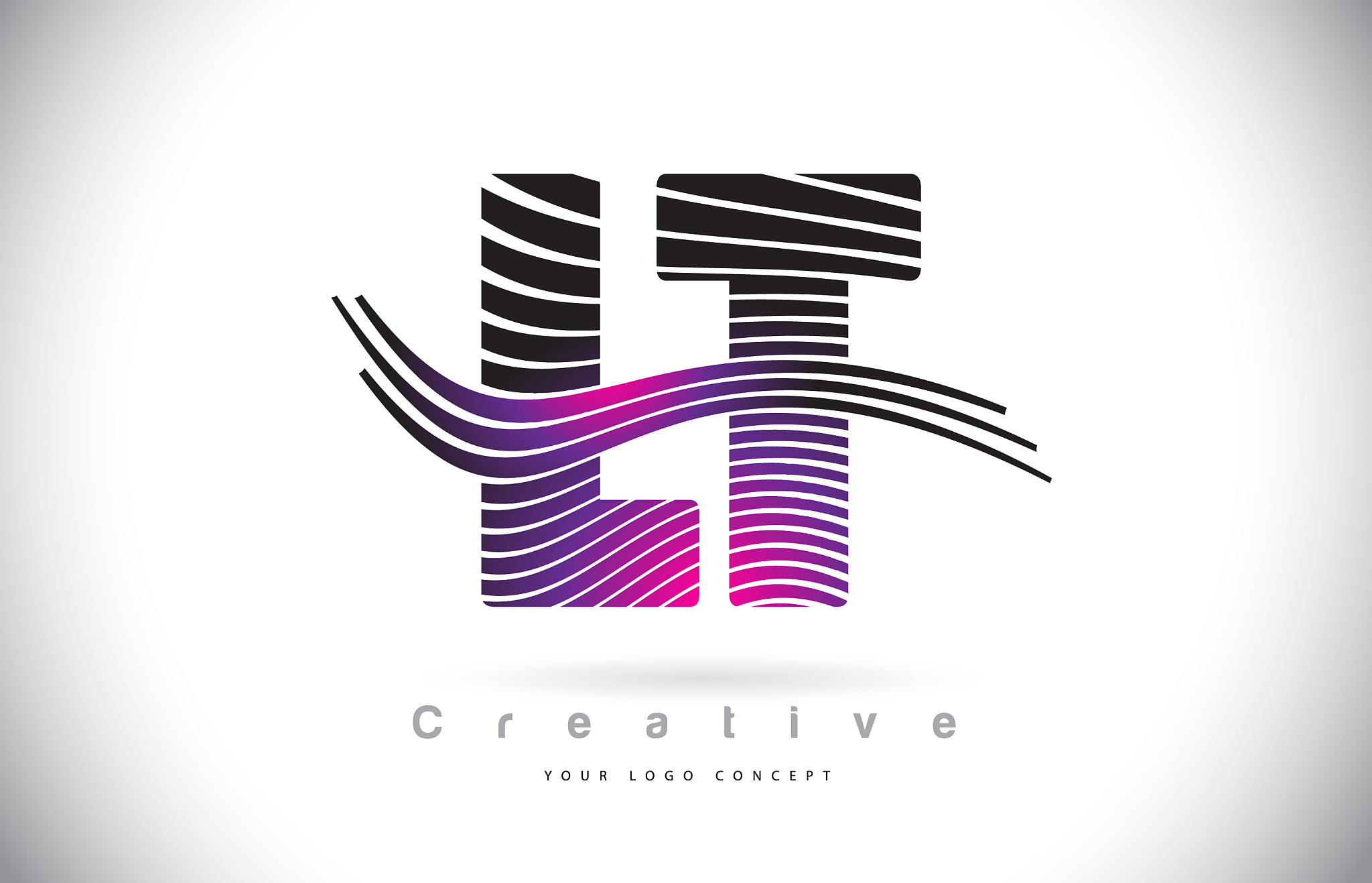lt l t zebra texture letter logo design with