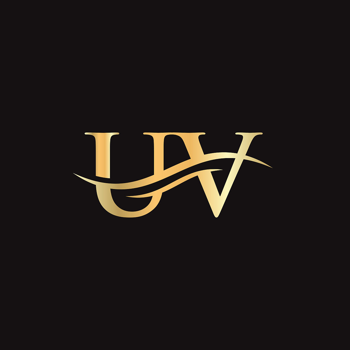 现代uv标识设计为企业和公司的身份.创意uv字母与豪华概念.